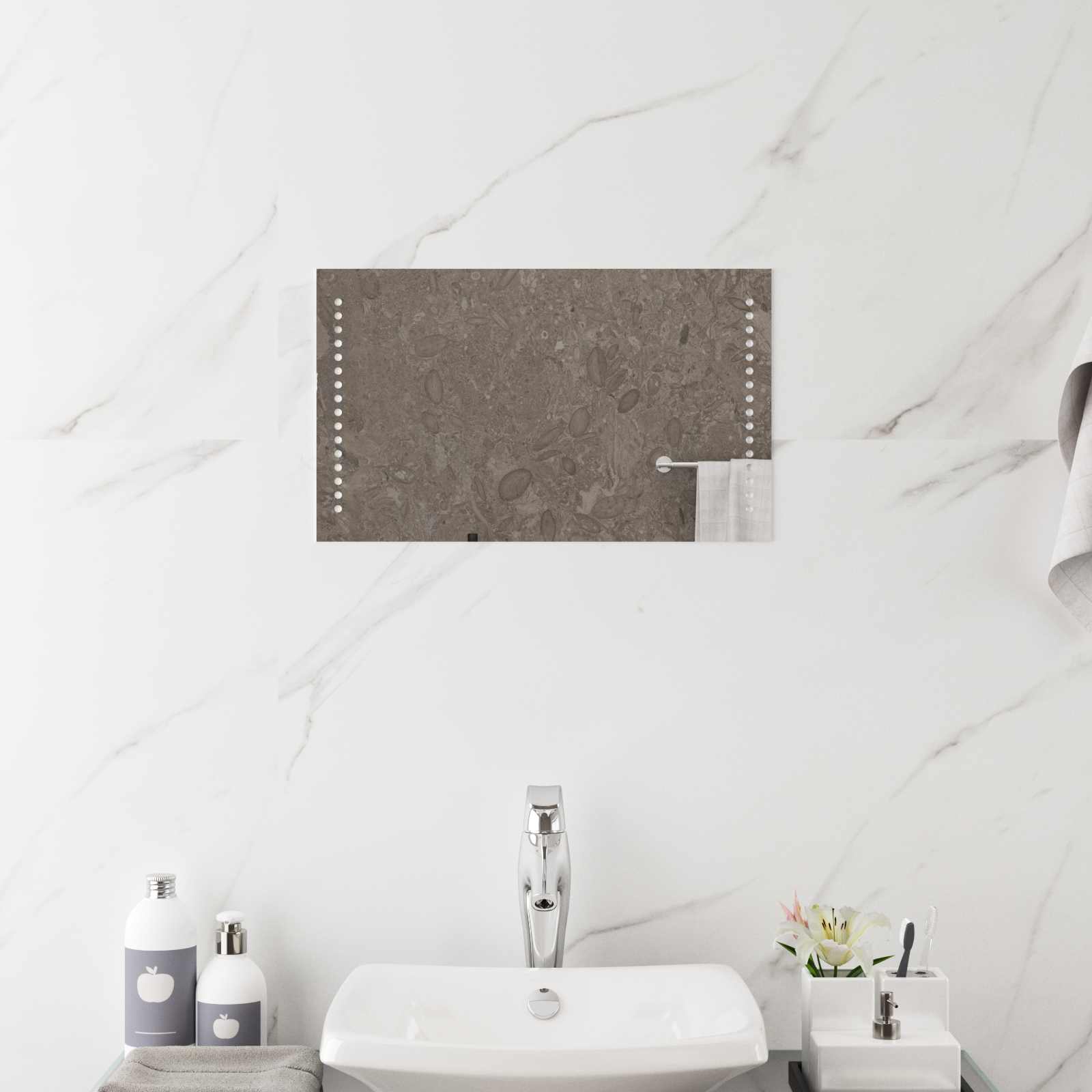 LED vonios veidrodis Skaidrus 50 x 30 cm grūdintas stiklas
