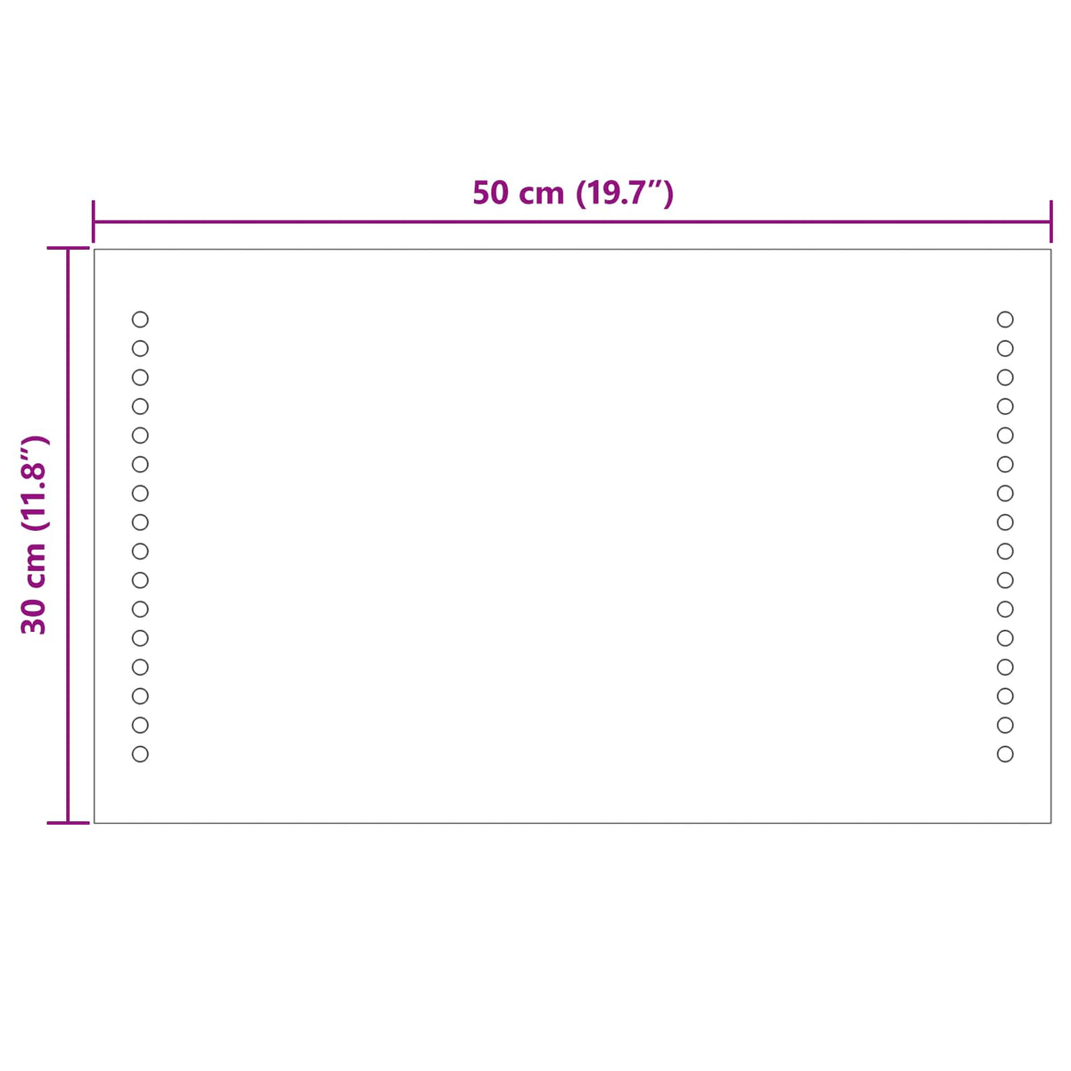 LED vonios veidrodis Skaidrus 50 x 30 cm grūdintas stiklas