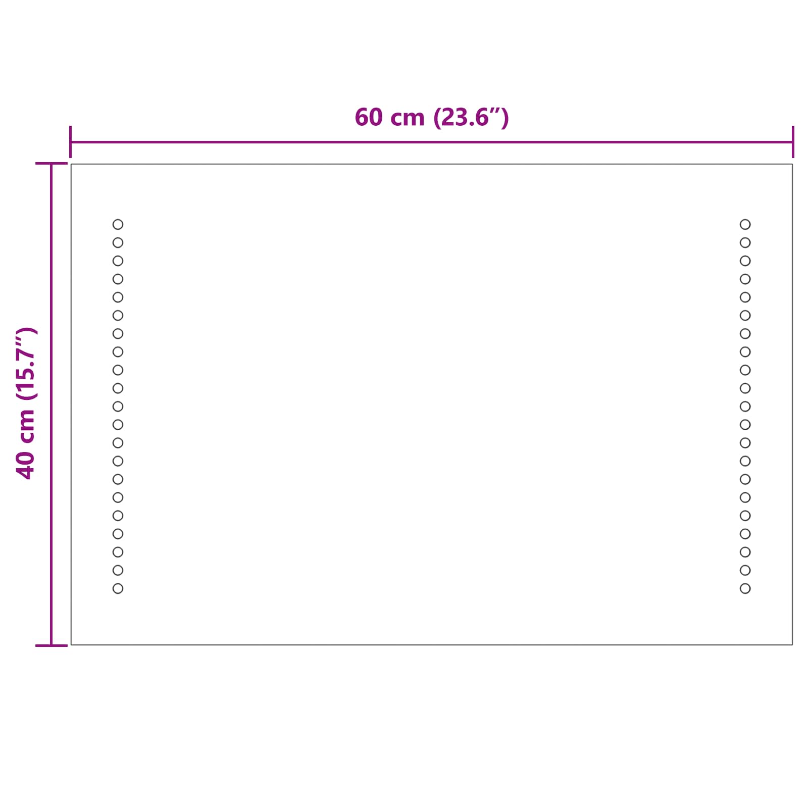 LED vonios veidrodis Skaidrus 60 x 40 cm grūdintas stiklas