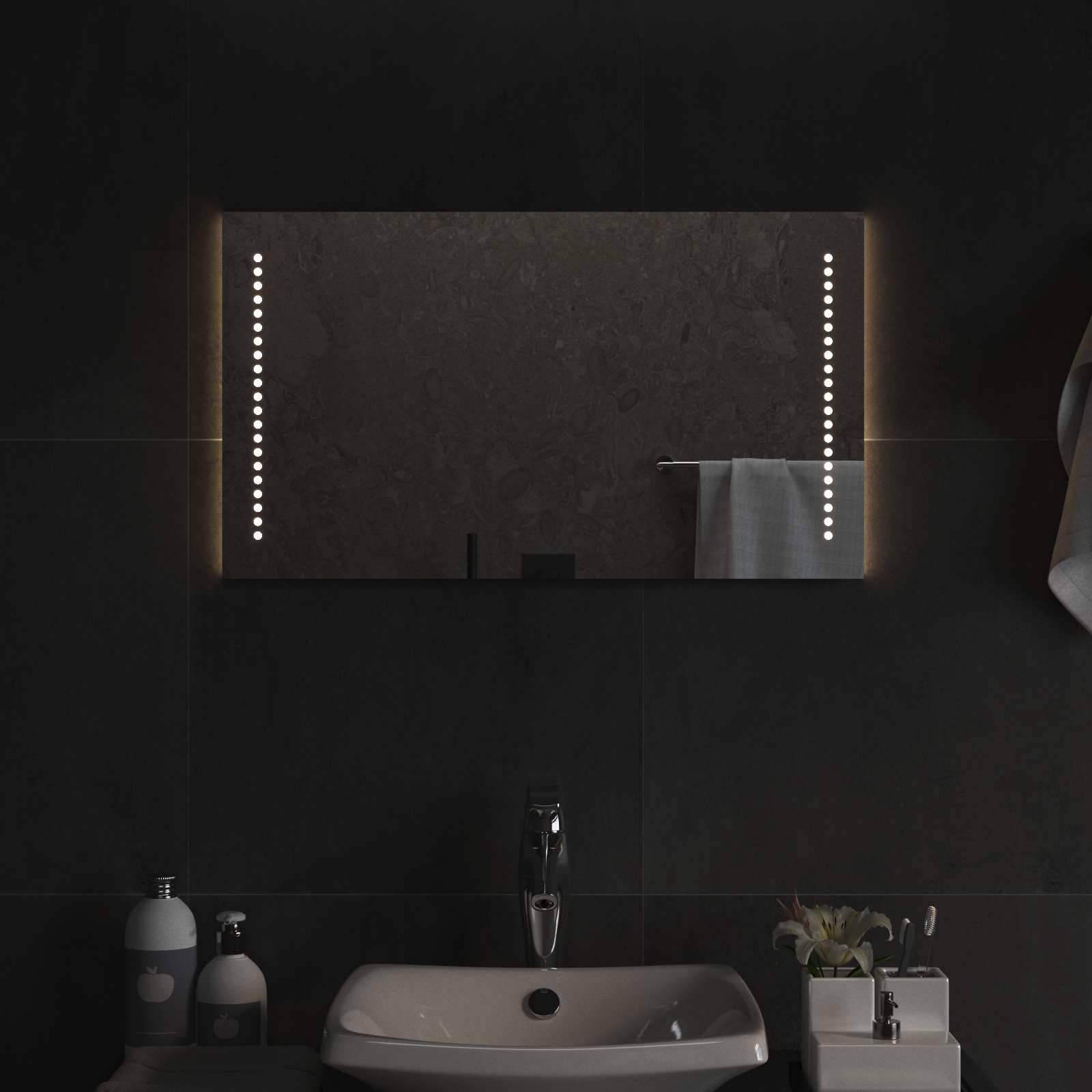 LED vonios veidrodis Skaidrus 70 x 40 cm grūdintas stiklas