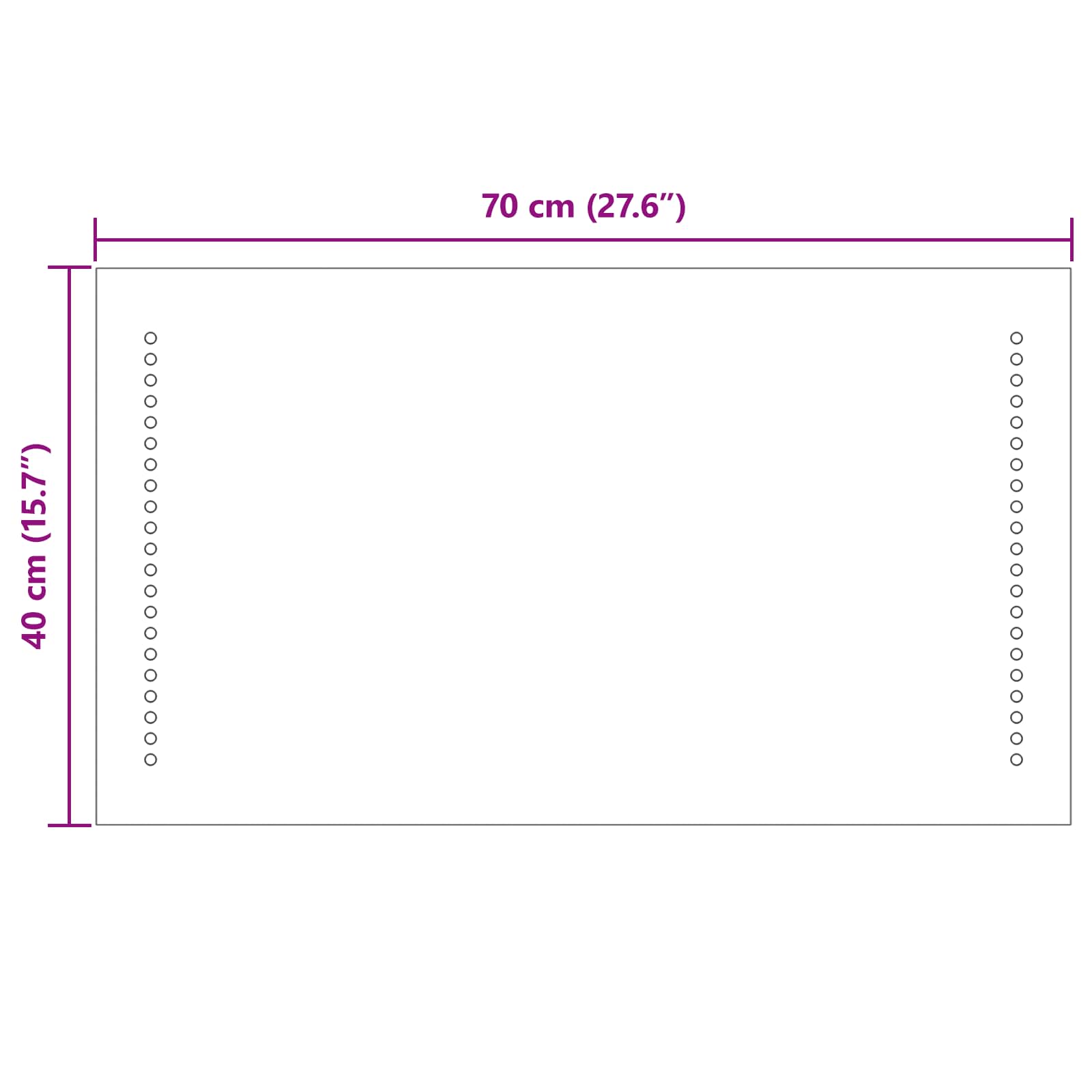 LED vonios veidrodis Skaidrus 70 x 40 cm grūdintas stiklas