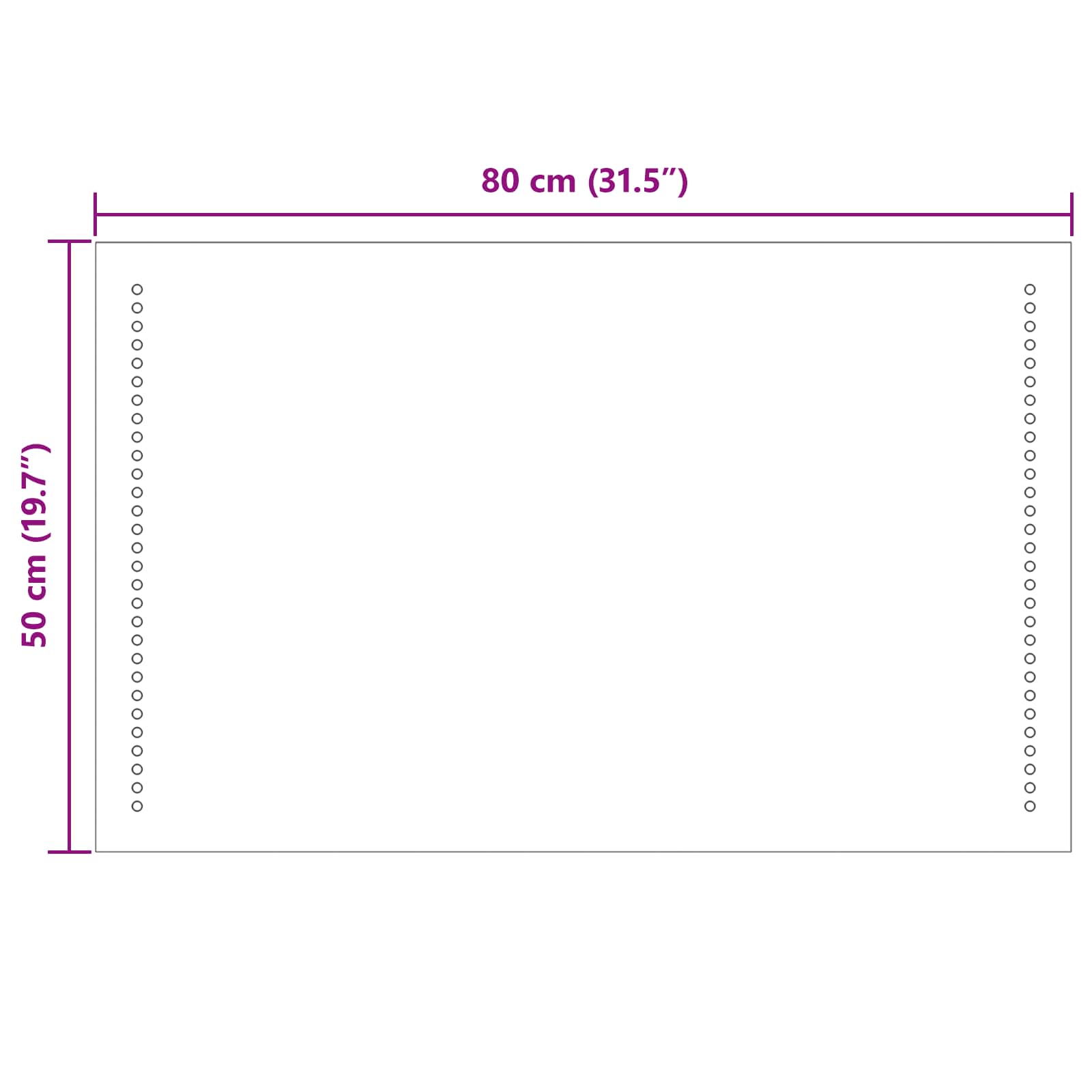 LED vonios veidrodis Skaidrus 80 x 50 cm grūdintas stiklas