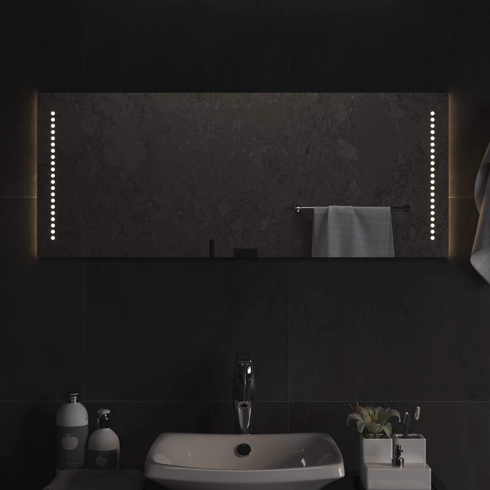 LED vonios veidrodis Skaidrus 100 x 40 cm grūdintas stiklas