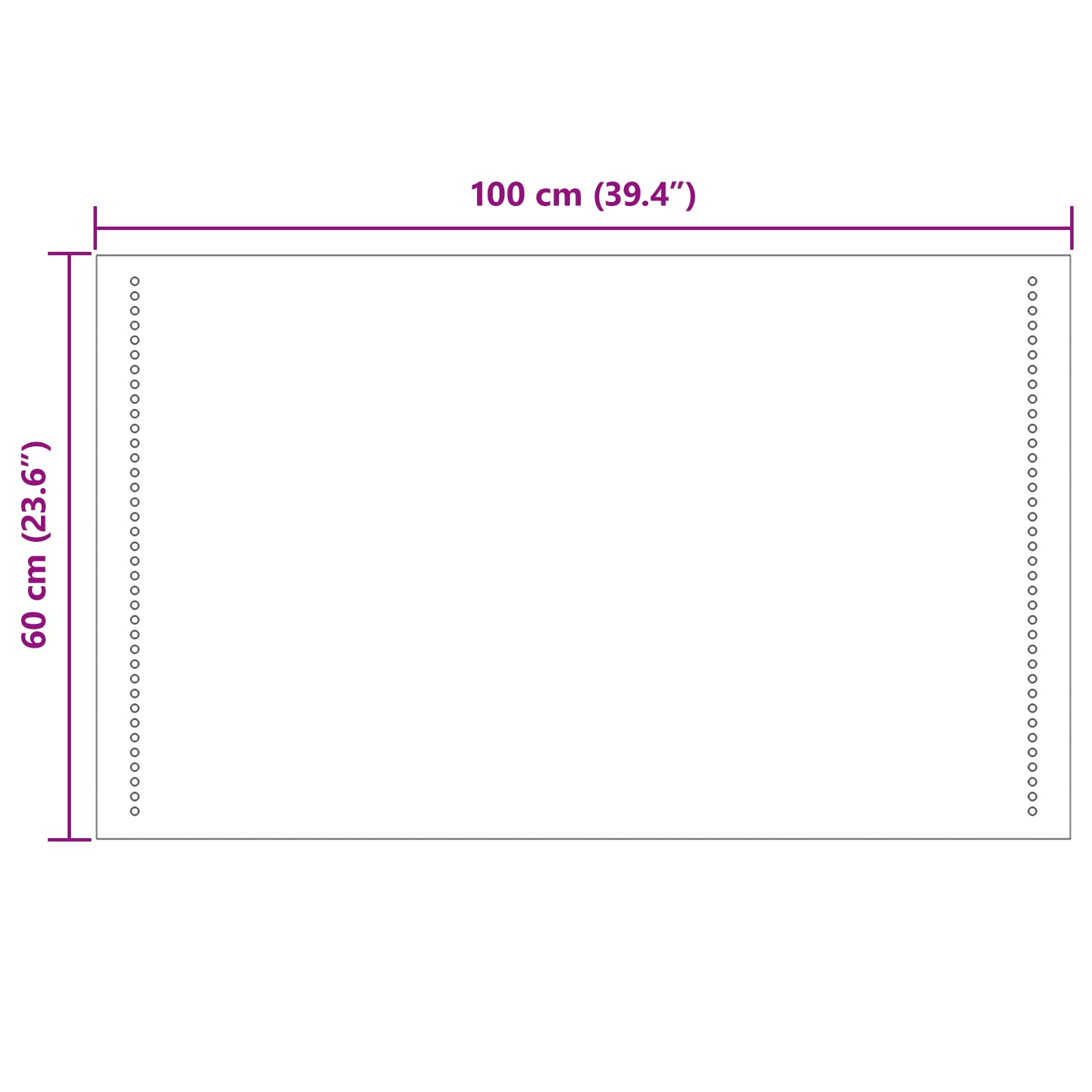 LED vonios veidrodis Skaidrus 100 x 60 cm grūdintas stiklas