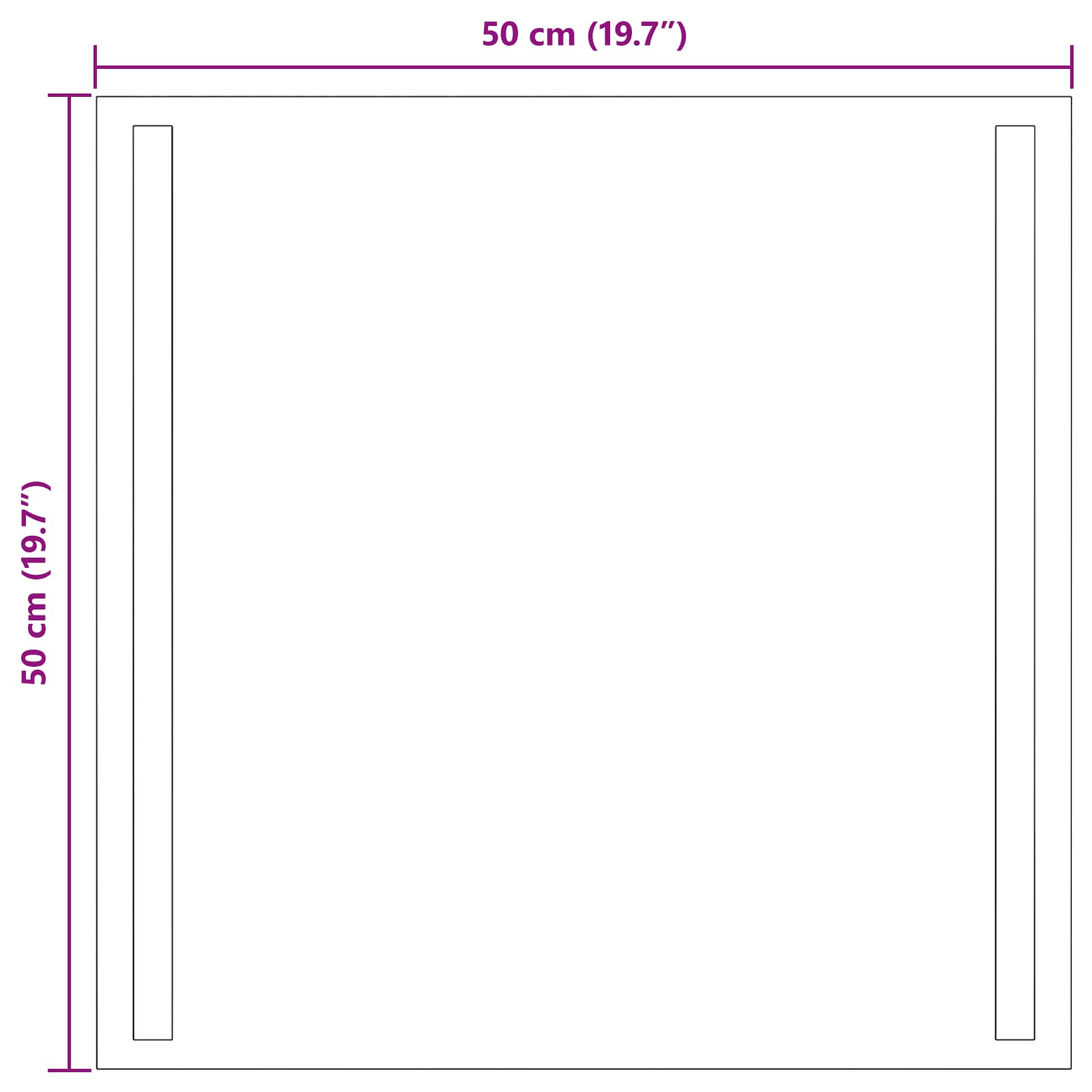 LED vonios veidrodis Skaidrus 50 x 50 cm grūdintas stiklas