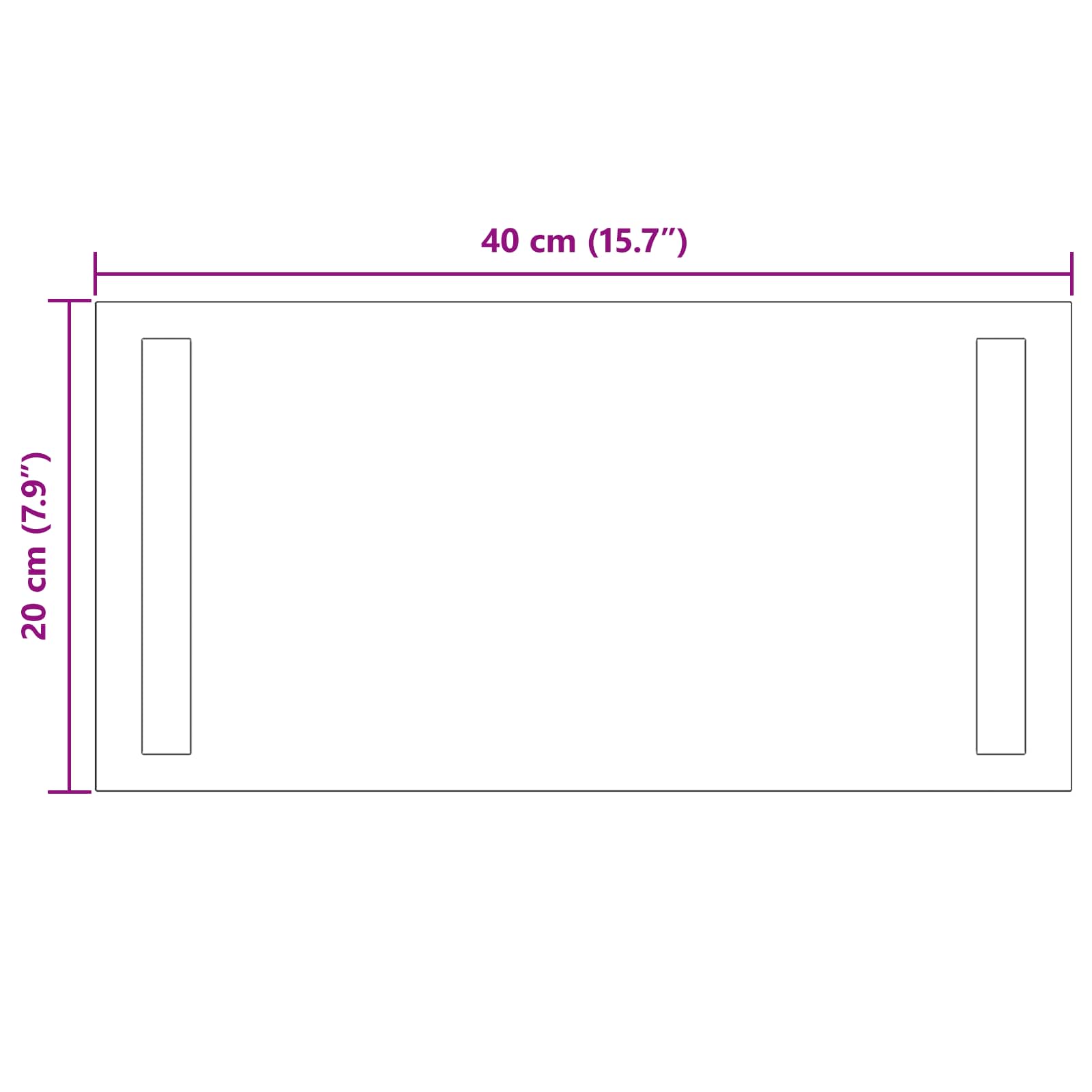 LED vonios veidrodis Skaidrus 40 x 20 cm grūdintas stiklas