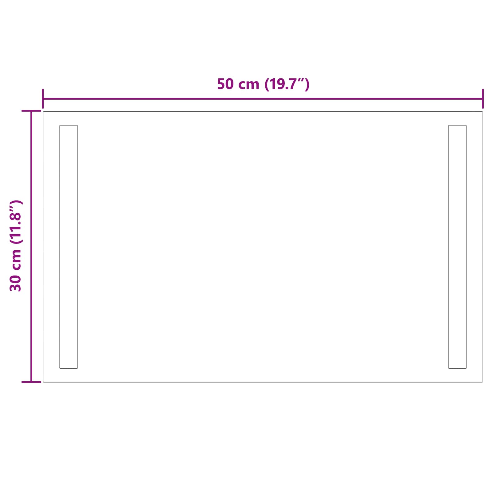 LED vonios veidrodis Skaidrus 50 x 30 cm grūdintas stiklas