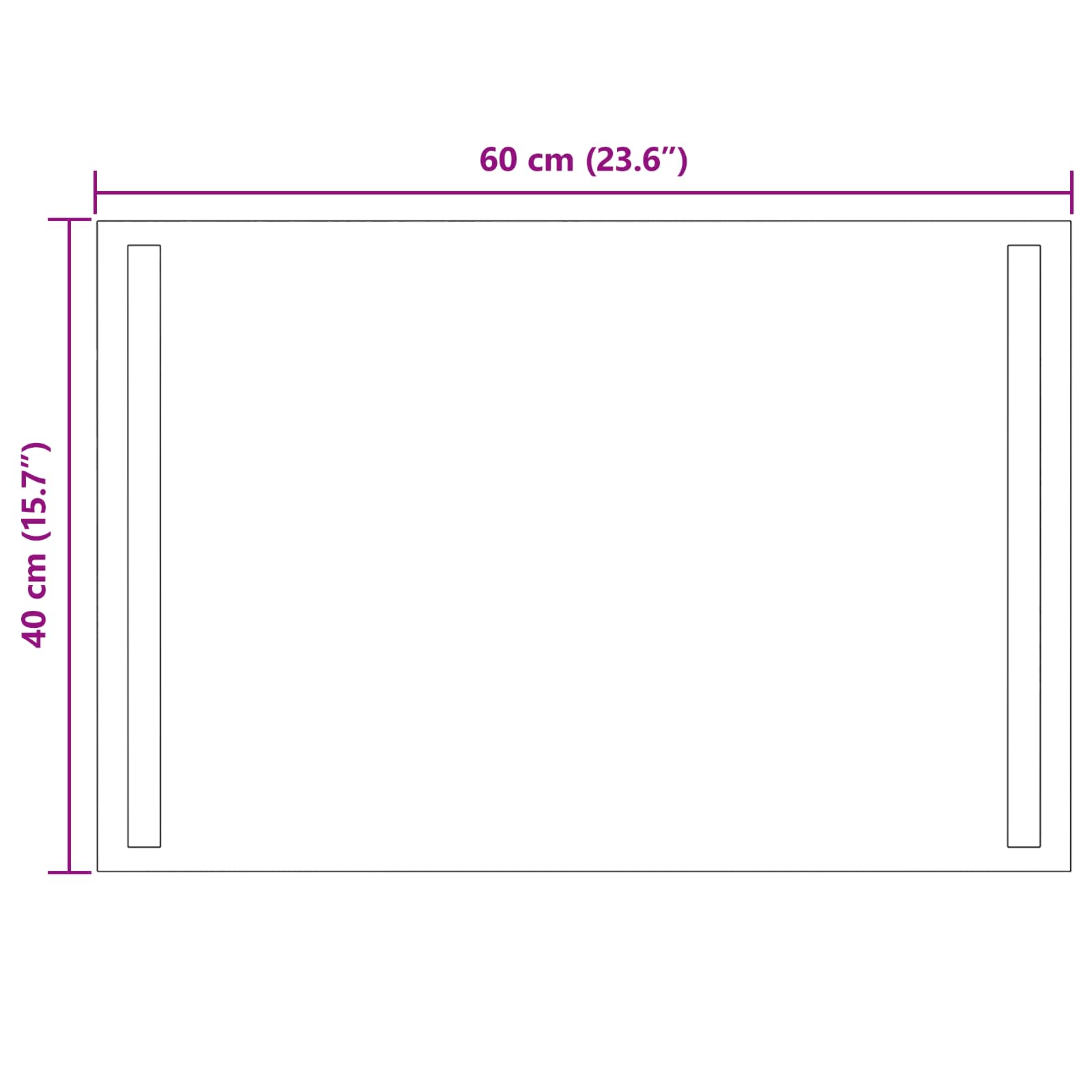 LED vonios veidrodis Skaidrus 60 x 40 cm grūdintas stiklas
