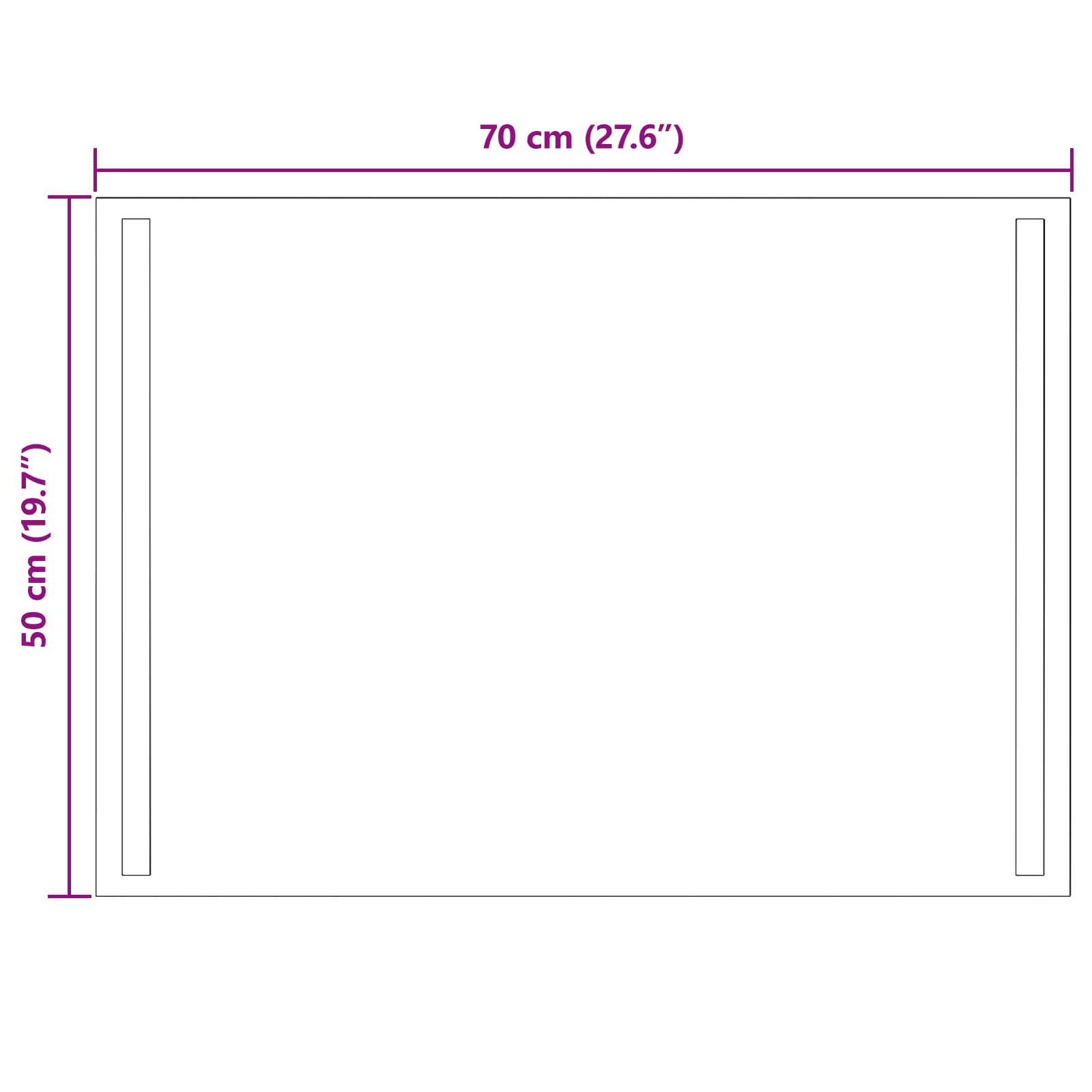 LED vonios veidrodis Skaidrus 70 x 50 cm grūdintas stiklas