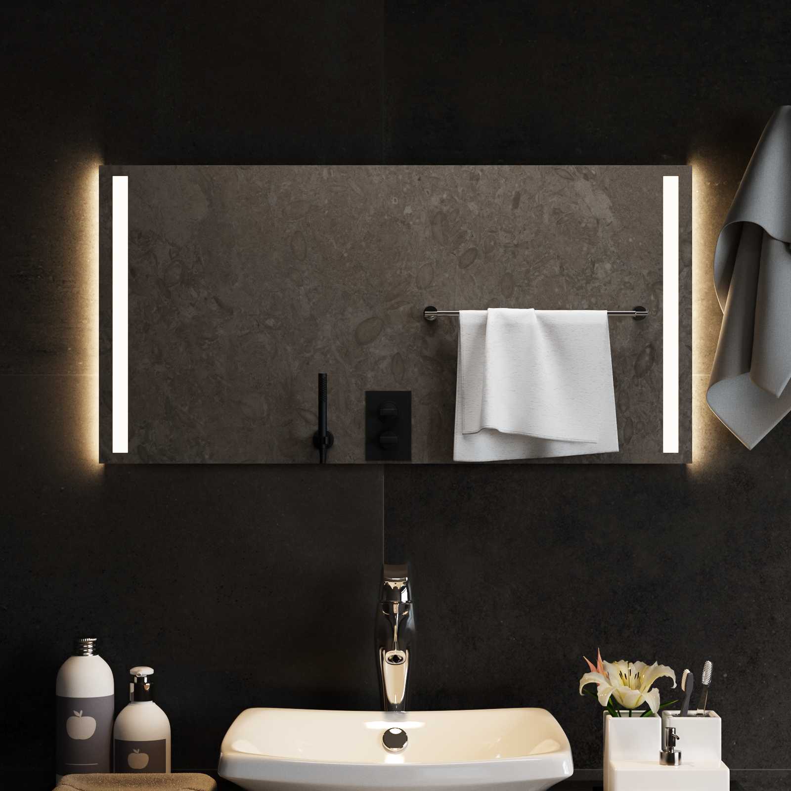 LED vonios veidrodis Skaidrus 80 x 40 cm grūdintas stiklas
