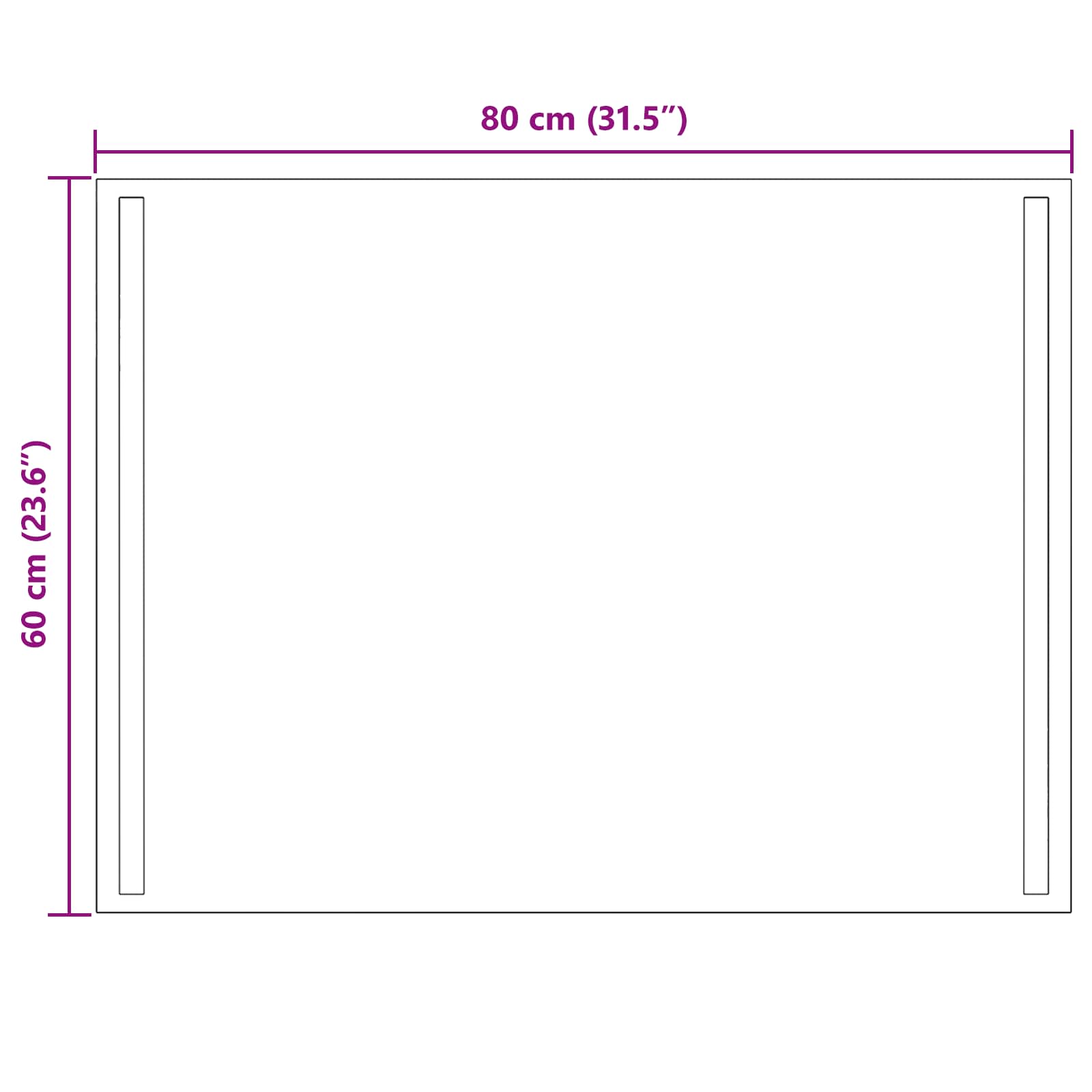 LED vonios veidrodis Skaidrus 80 x 60 cm grūdintas stiklas