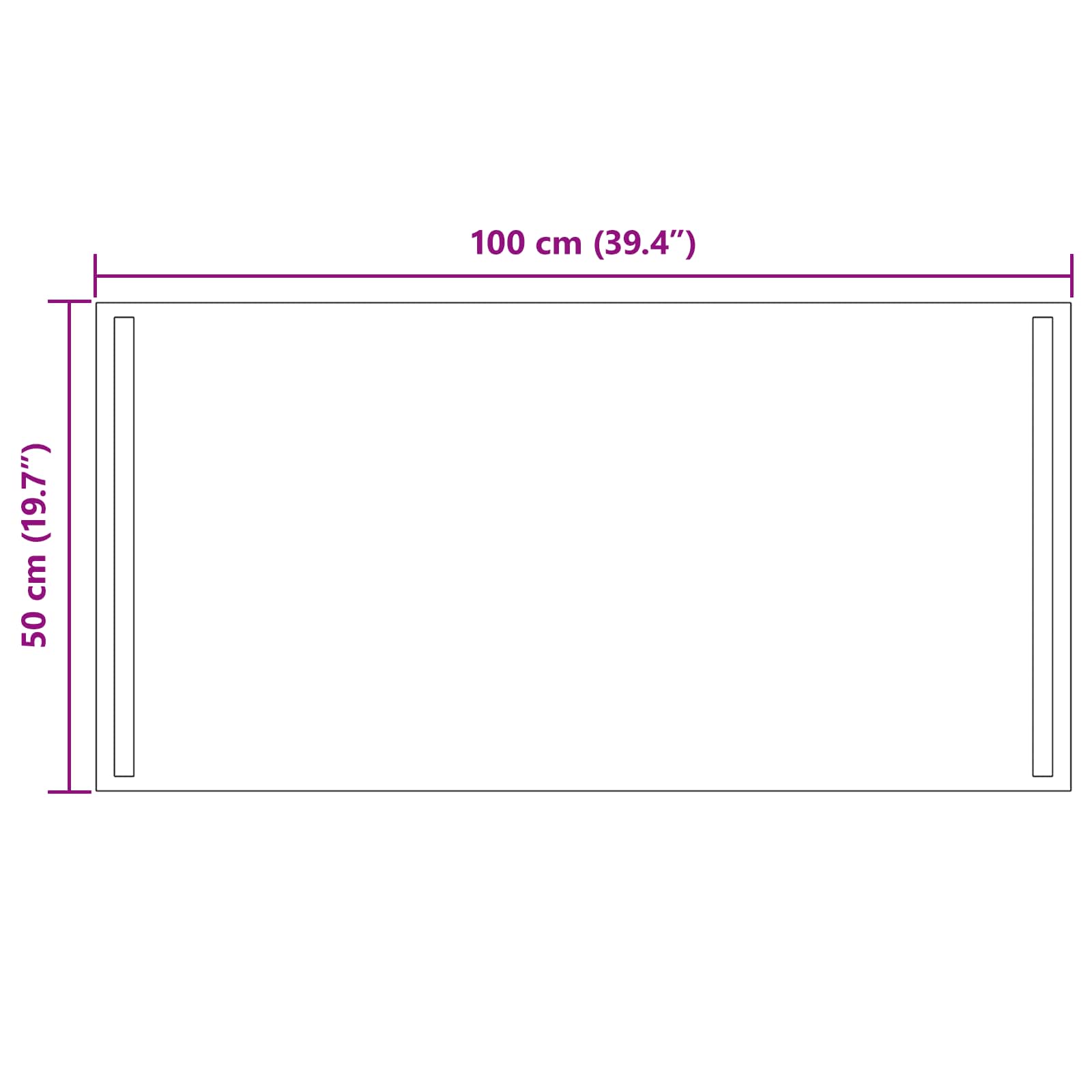 LED vonios veidrodis Skaidrus 100 x 50 cm grūdintas stiklas