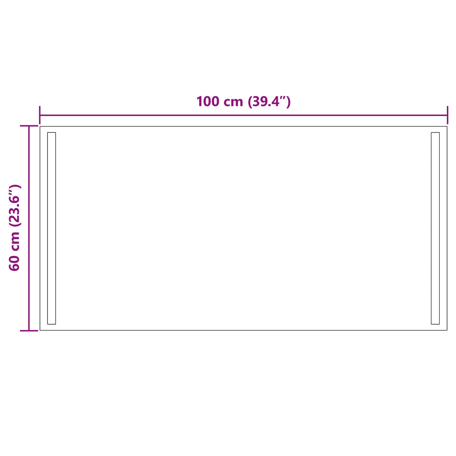 LED vonios veidrodis Skaidrus 100 x 60 cm grūdintas stiklas