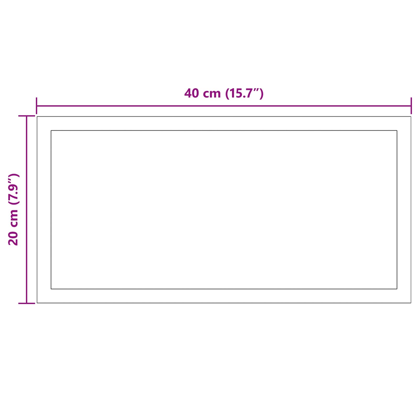 LED vonios veidrodis Skaidrus 40 x 20 cm grūdintas stiklas