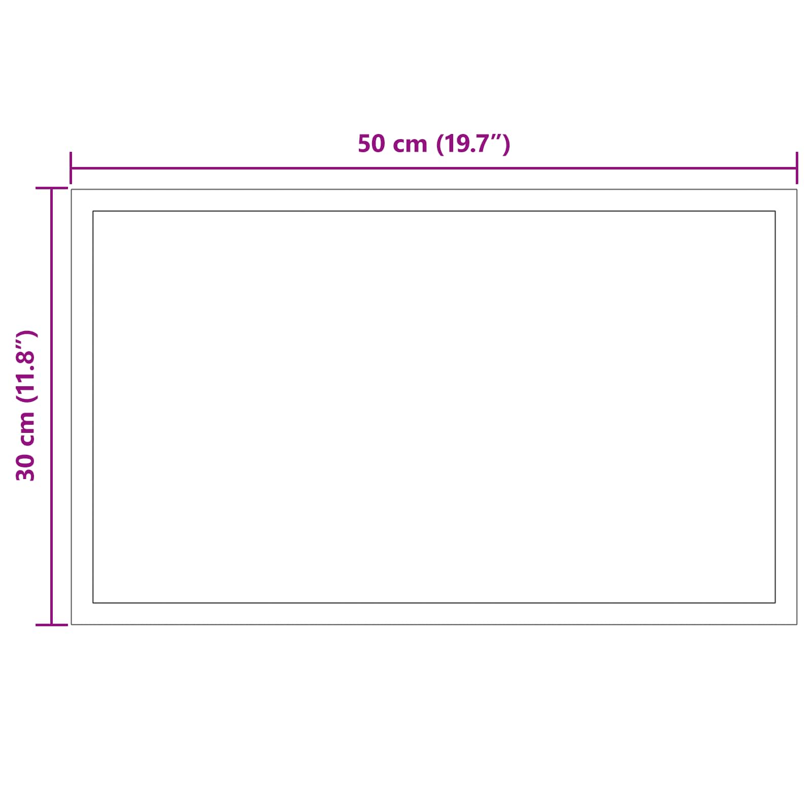 LED vonios veidrodis Skaidrus 50 x 30 cm grūdintas stiklas