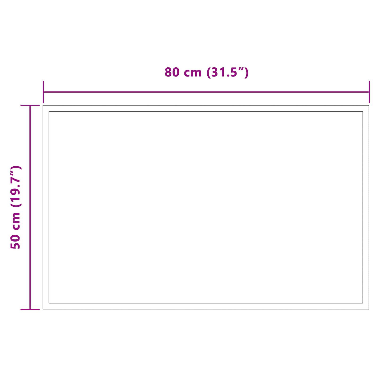 LED vonios veidrodis Skaidrus 80 x 50 cm grūdintas stiklas