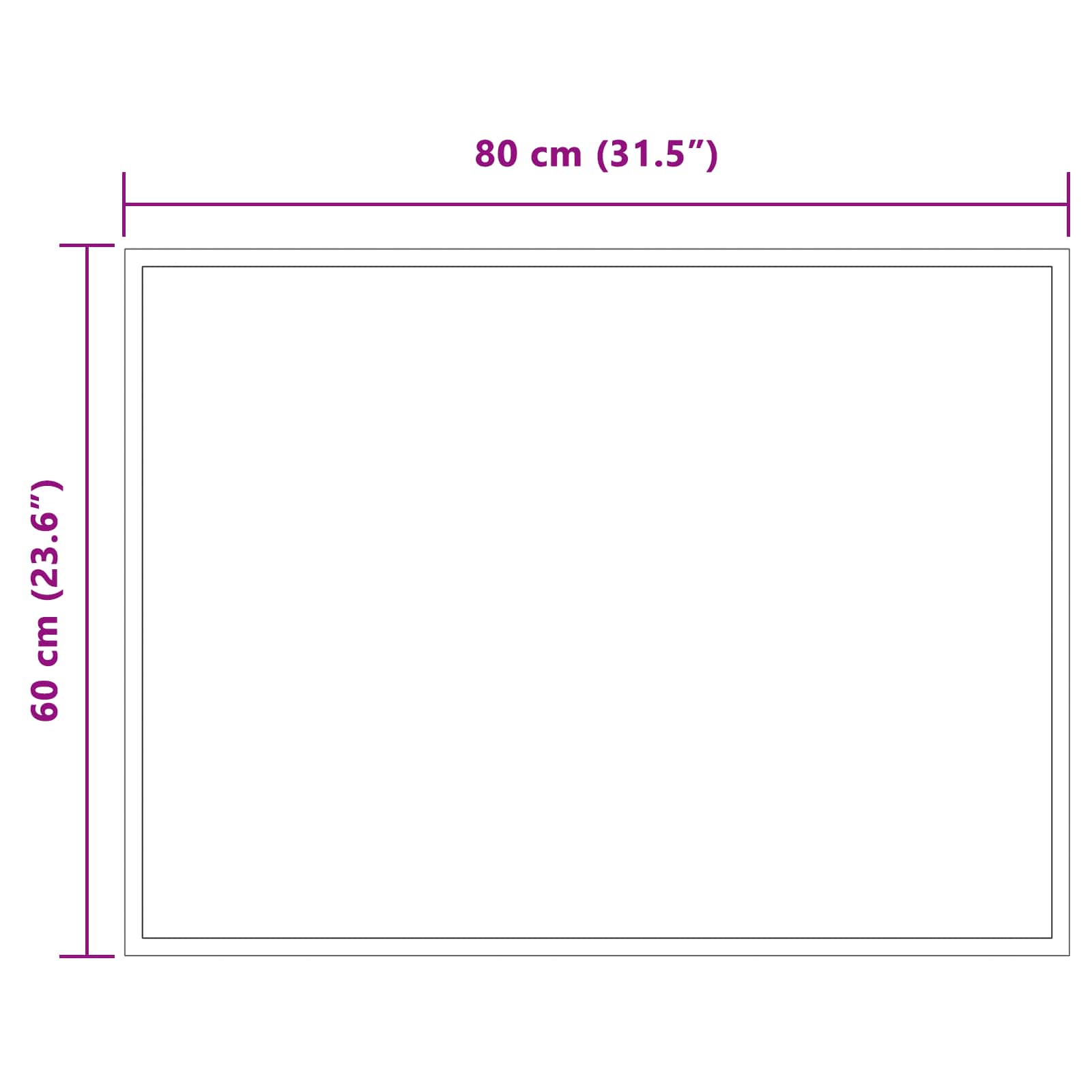 LED vonios veidrodis Skaidrus 80 x 60 cm grūdintas stiklas