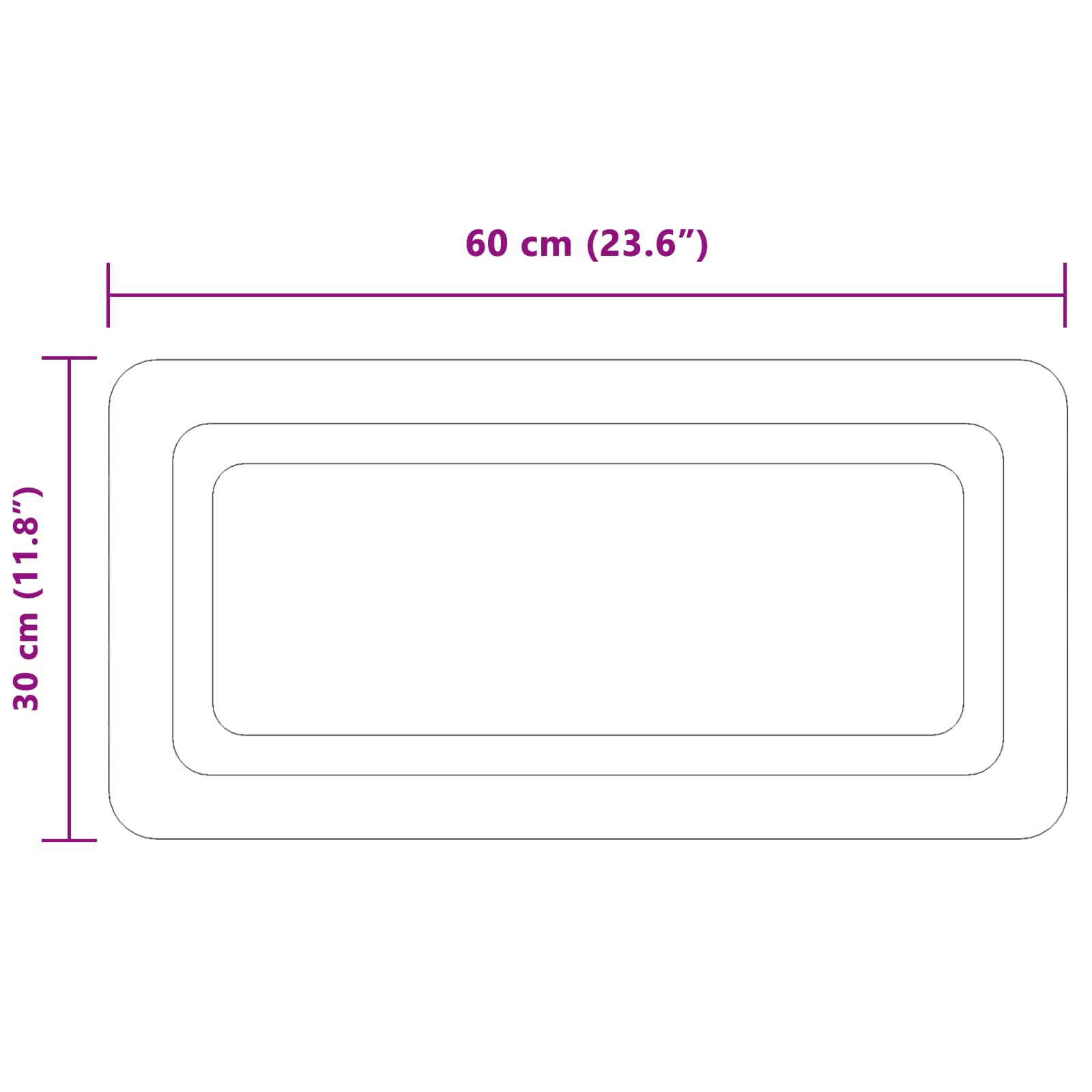 LED vonios veidrodis Skaidrus 60 x 30 cm grūdintas stiklas