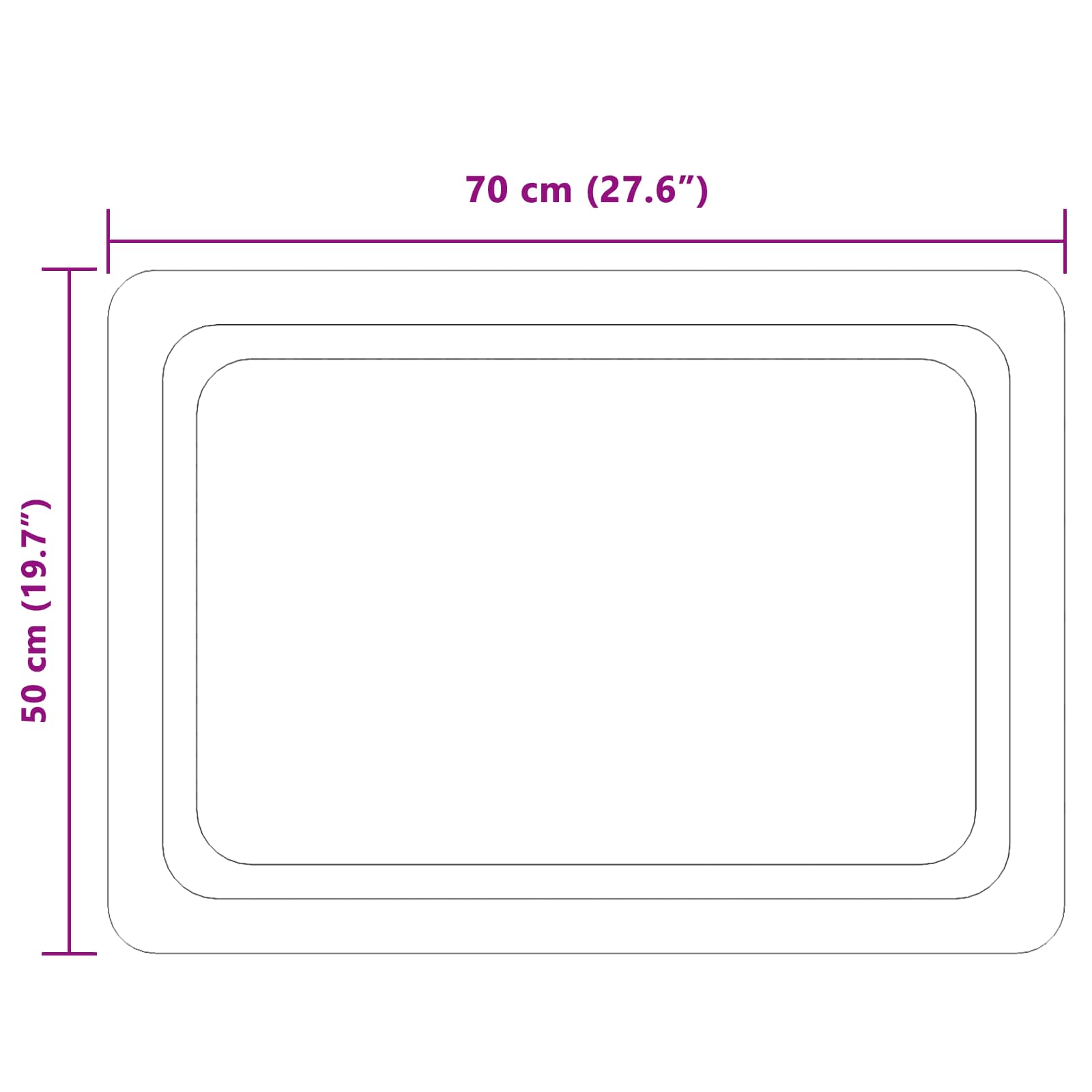 LED vonios veidrodis Skaidrus 70 x 50 cm grūdintas stiklas
