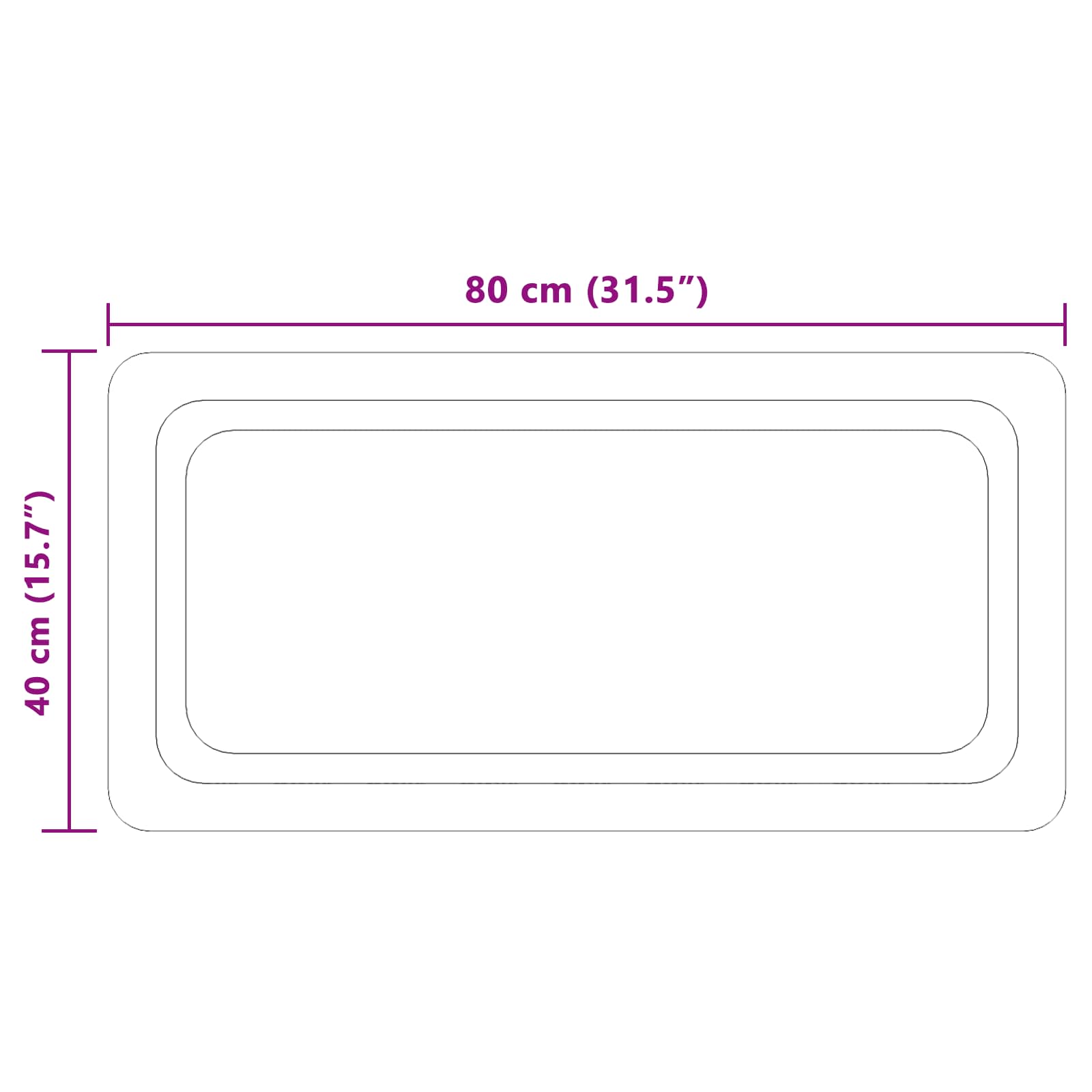 LED vonios veidrodis Skaidrus 80 x 40 cm grūdintas stiklas