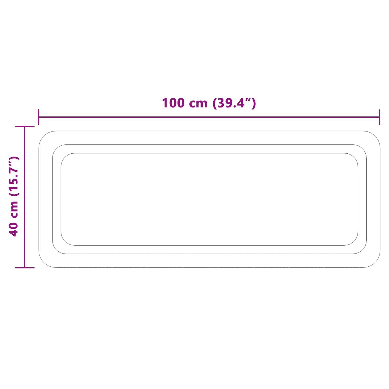 LED vonios veidrodis Skaidrus 100 x 40 cm grūdintas stiklas