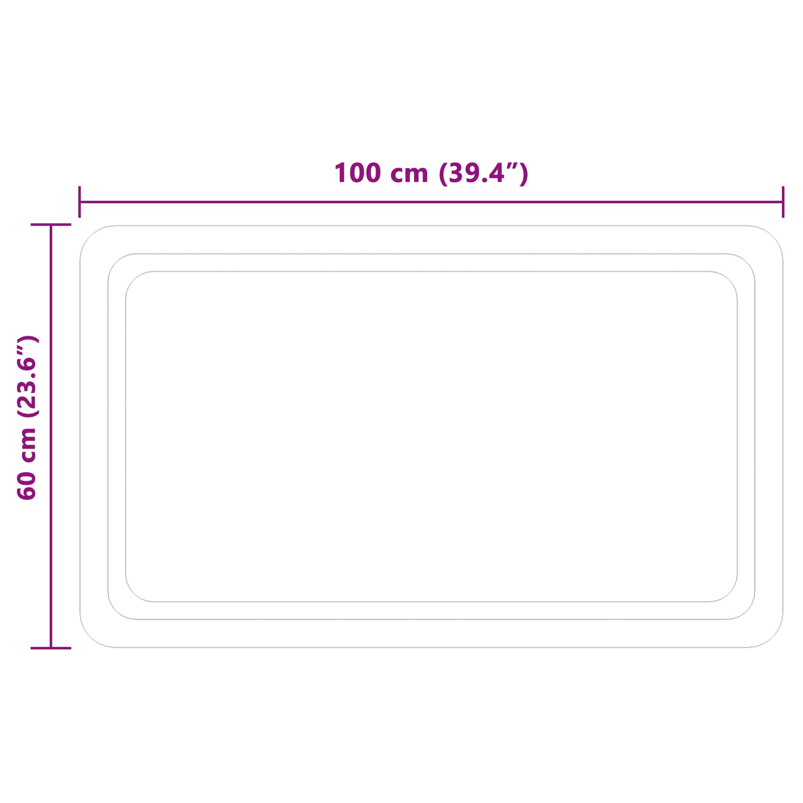 LED vonios veidrodis Skaidrus 100 x 60 cm grūdintas stiklas