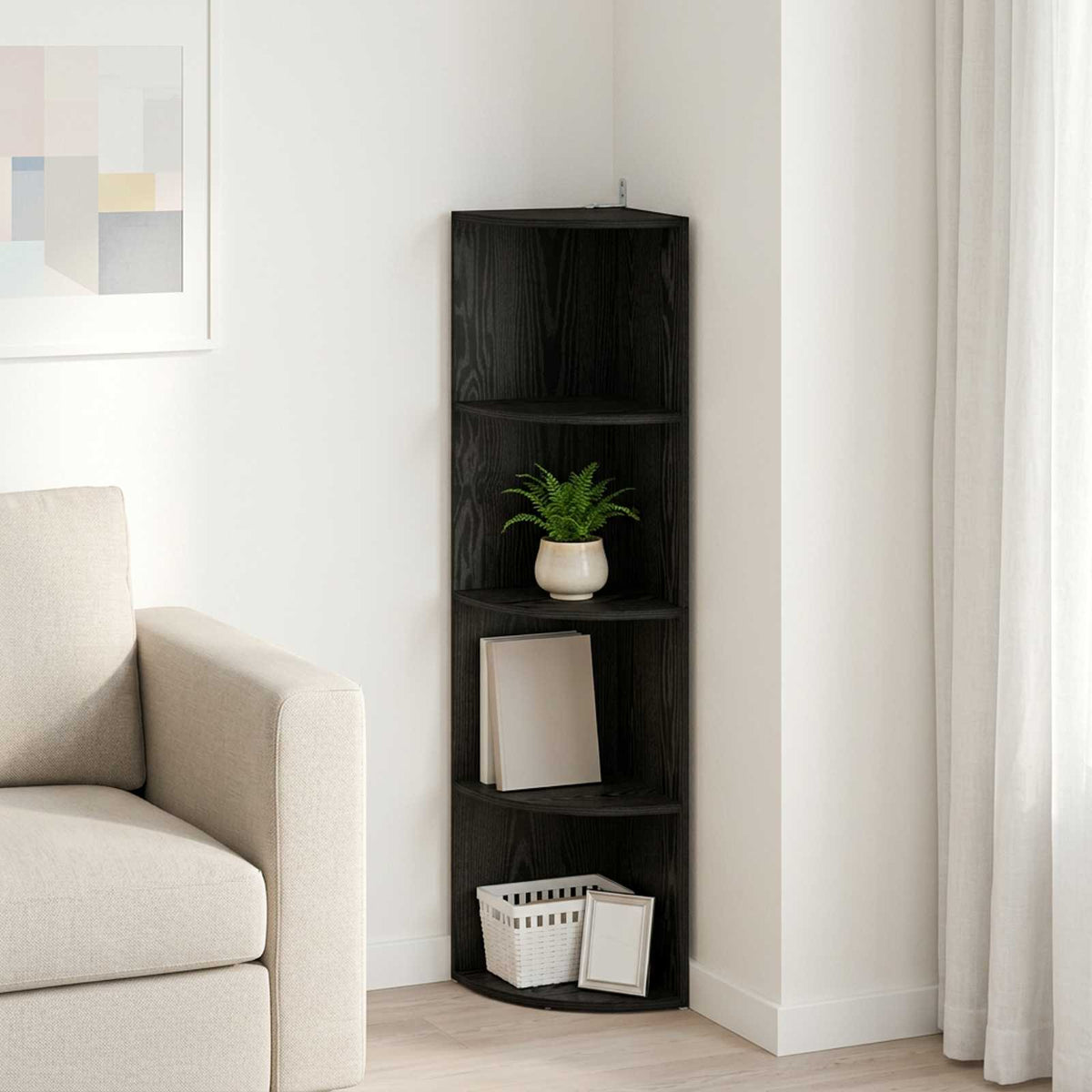 Kampinė lentyna 4 aukštų 31,5 x 31 x 130 cm Inžinerinė mediena