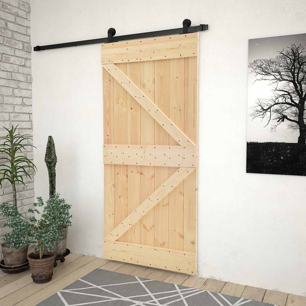 Slankios durys Natūrali ir juoda 80 x 210 cm