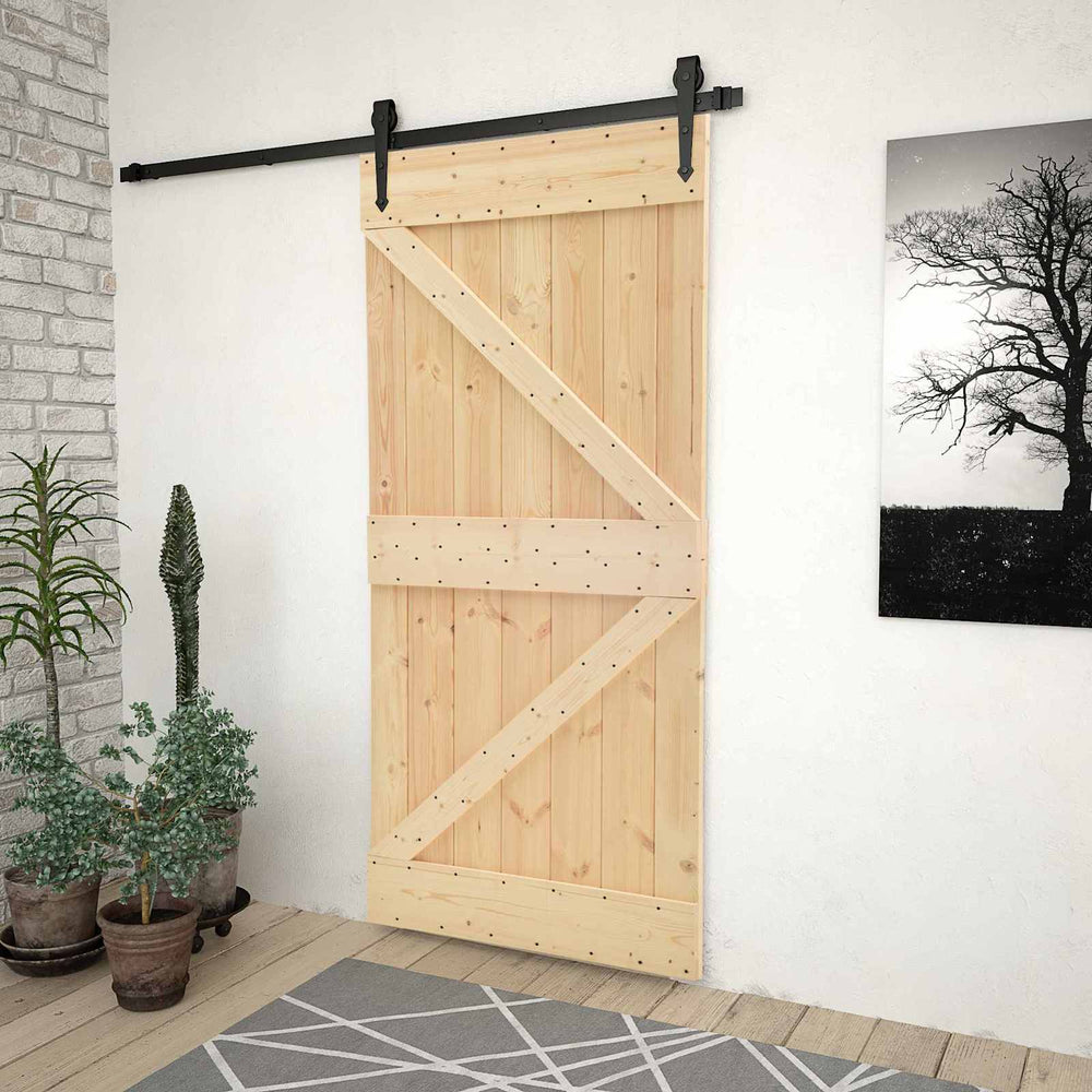 Slankios durys Natūrali ir juoda 90 x 210 cm