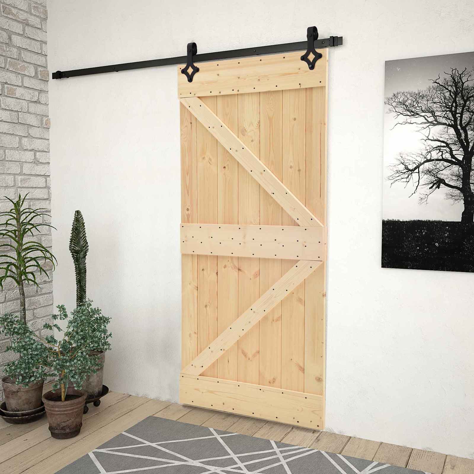 Slankios durys 100 x 210 cm Pušies medienos masyvas
