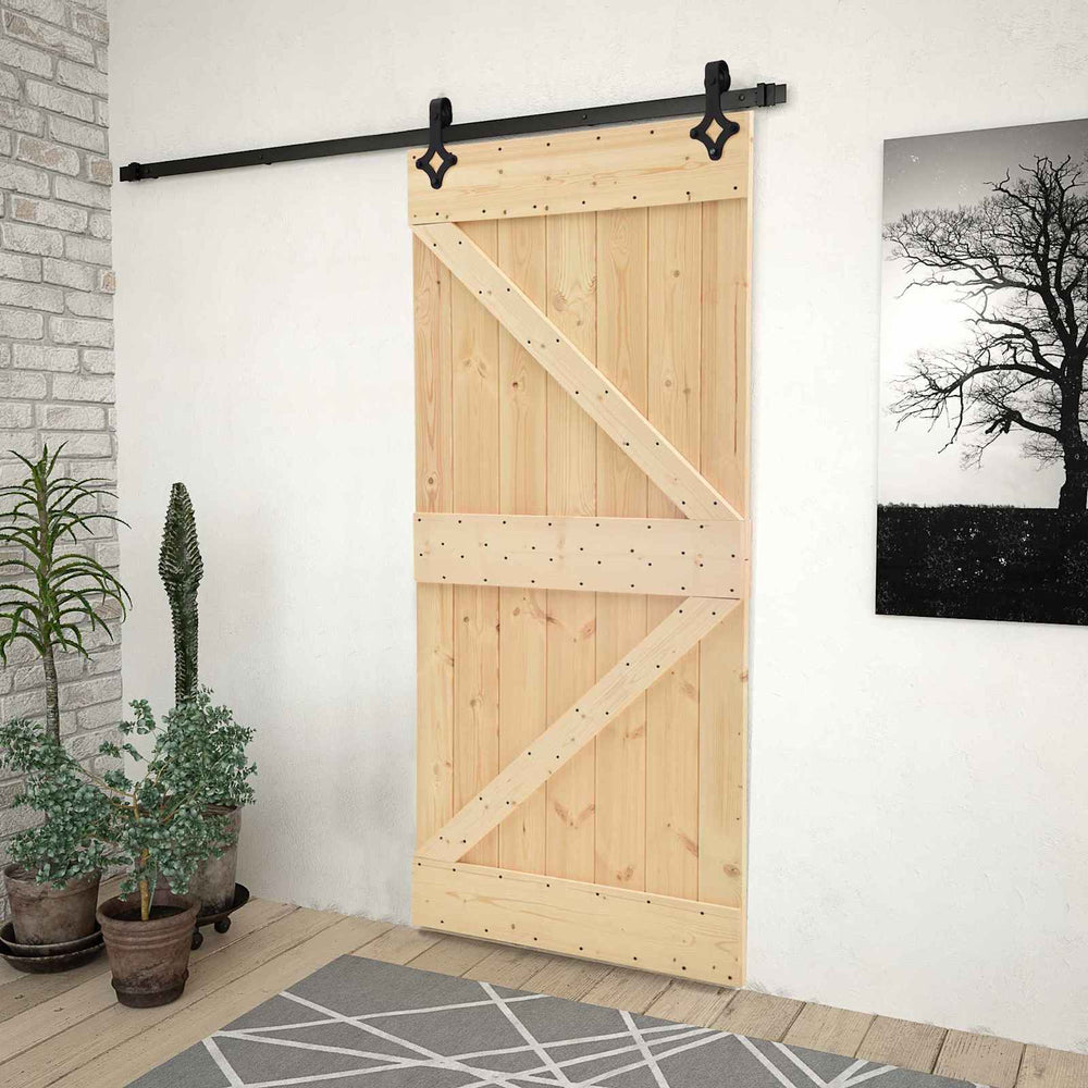 Slankios durys Natūrali ir juoda 100 x 210 cm