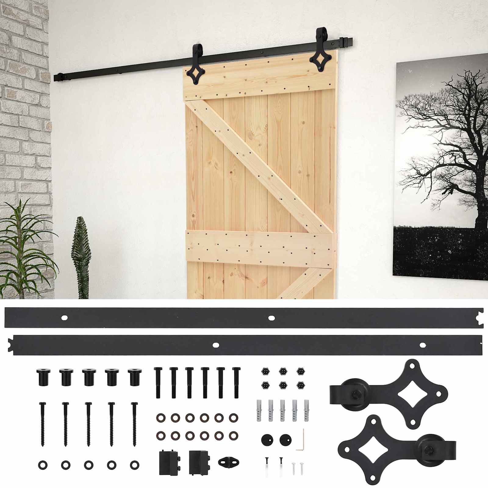 Slankios durys 100 x 210 cm Pušies medienos masyvas