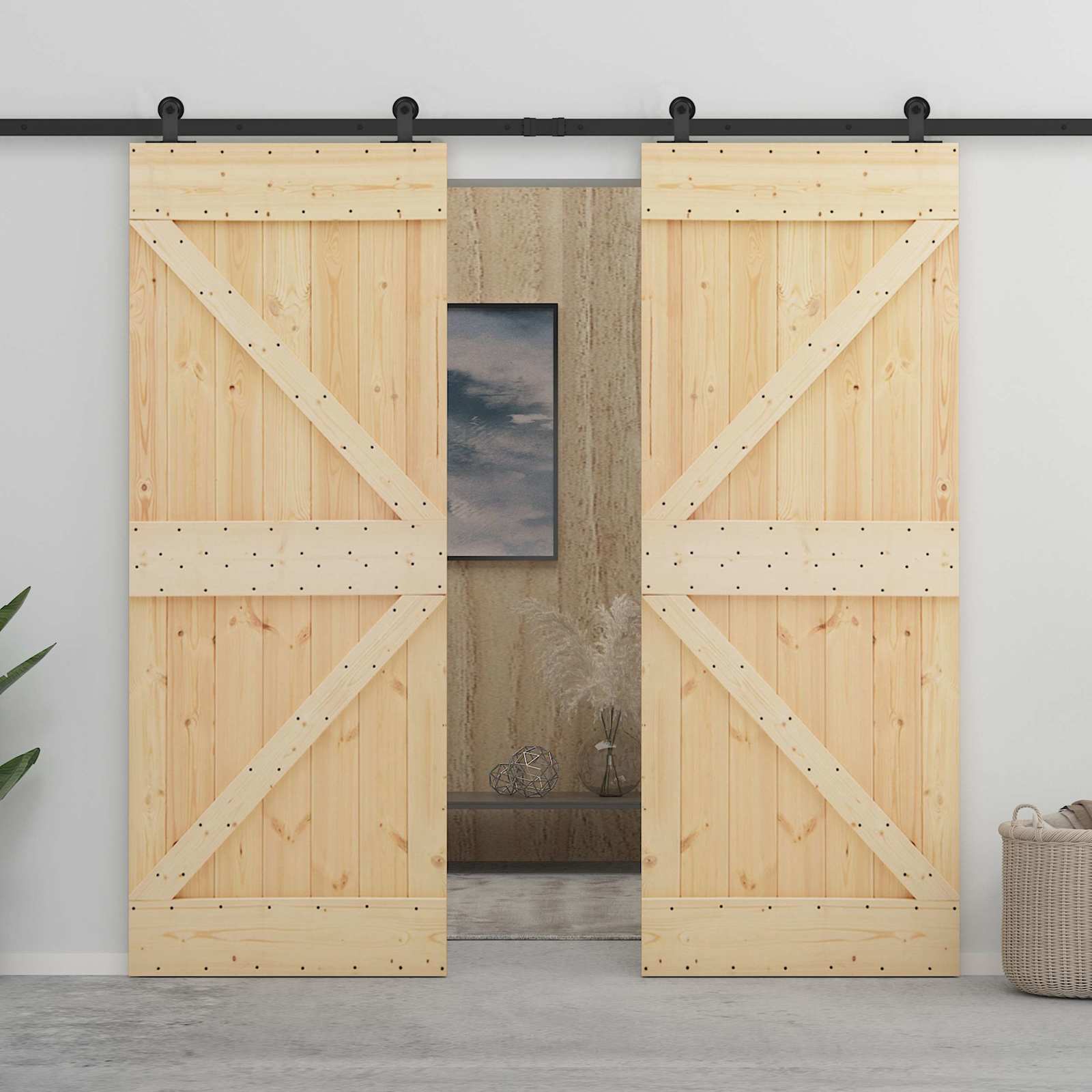 Slankios durys 100 x 210 cm Pušies medienos masyvas