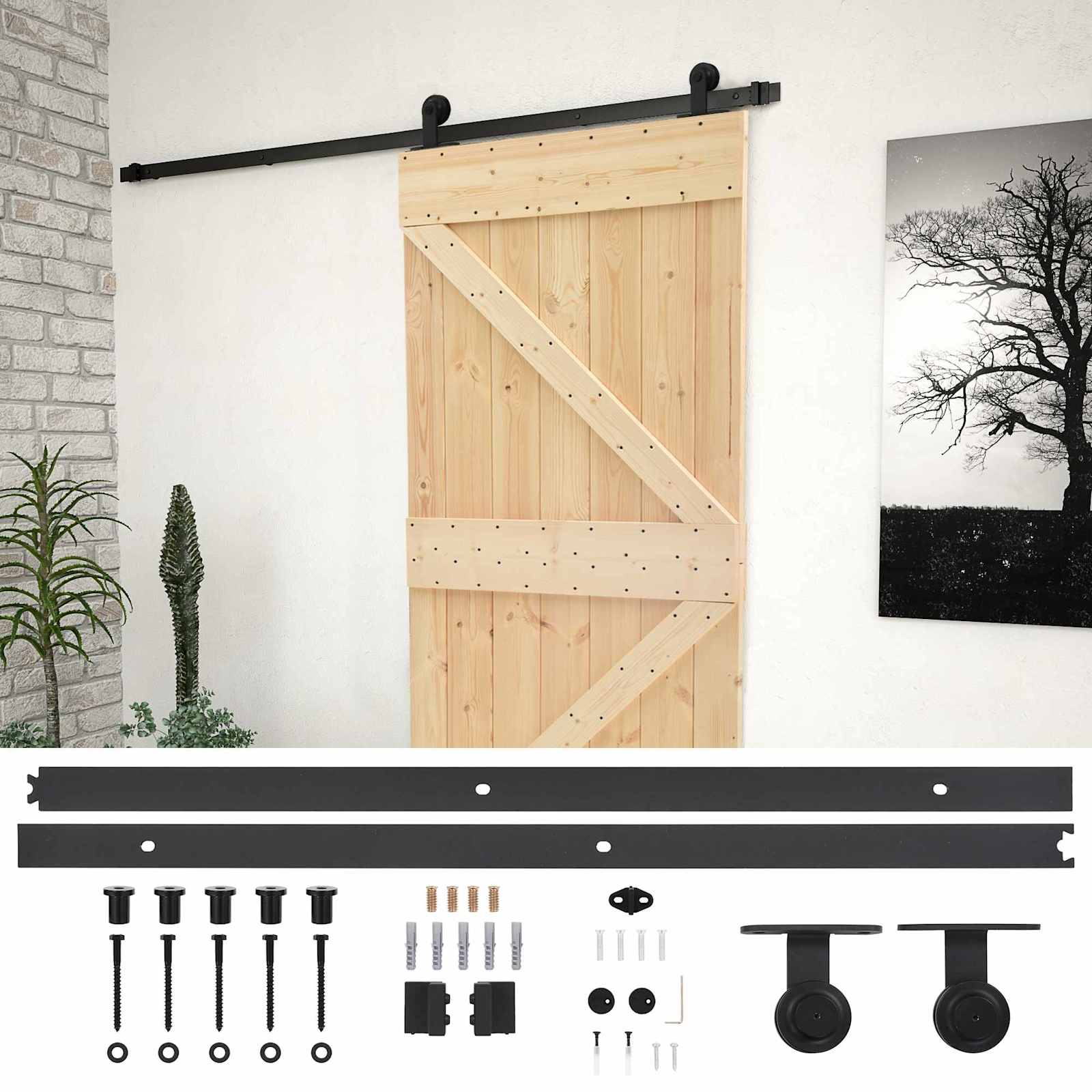 Slankios durys 100 x 210 cm Pušies medienos masyvas