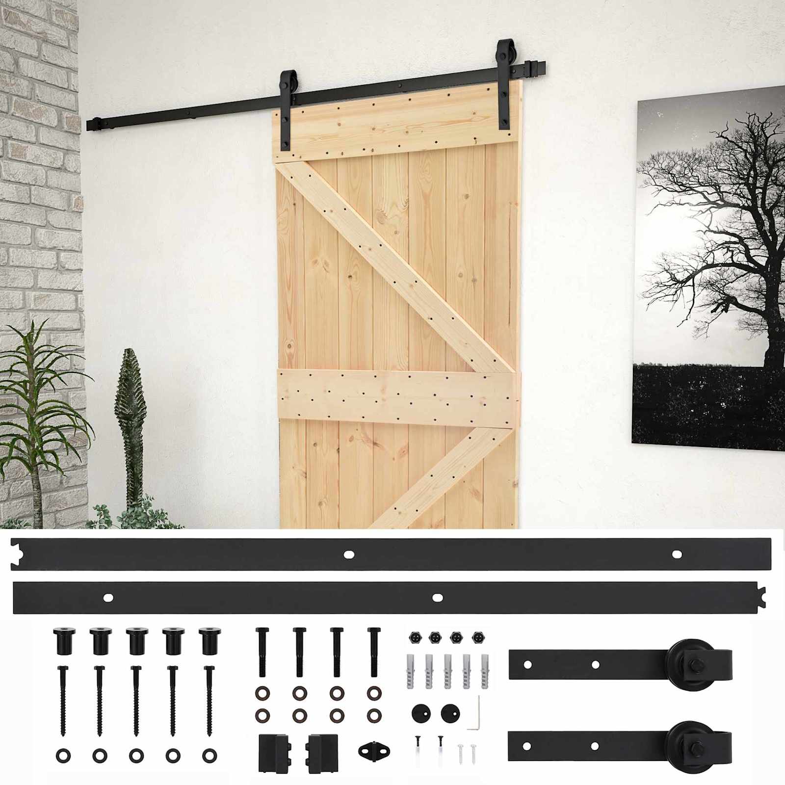 Slankios durys 100 x 210 cm Pušies medienos masyvas