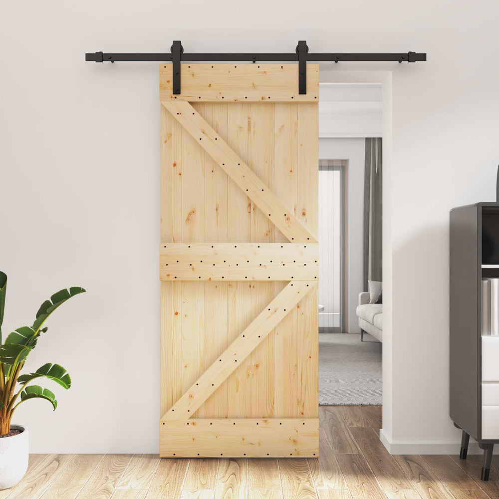 Slankios durys Natūrali ir juoda 85 x 210 cm