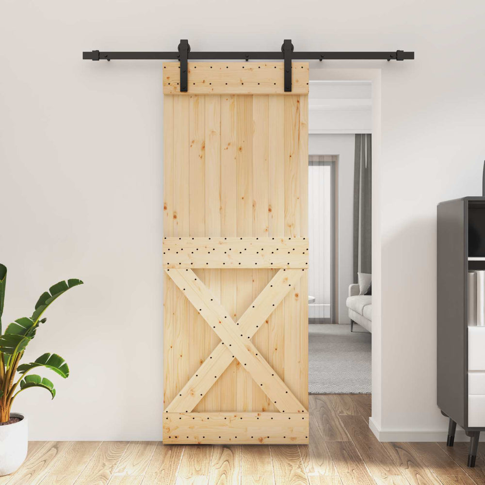 Slankios durys Natūrali ir juoda 80 x 210 cm