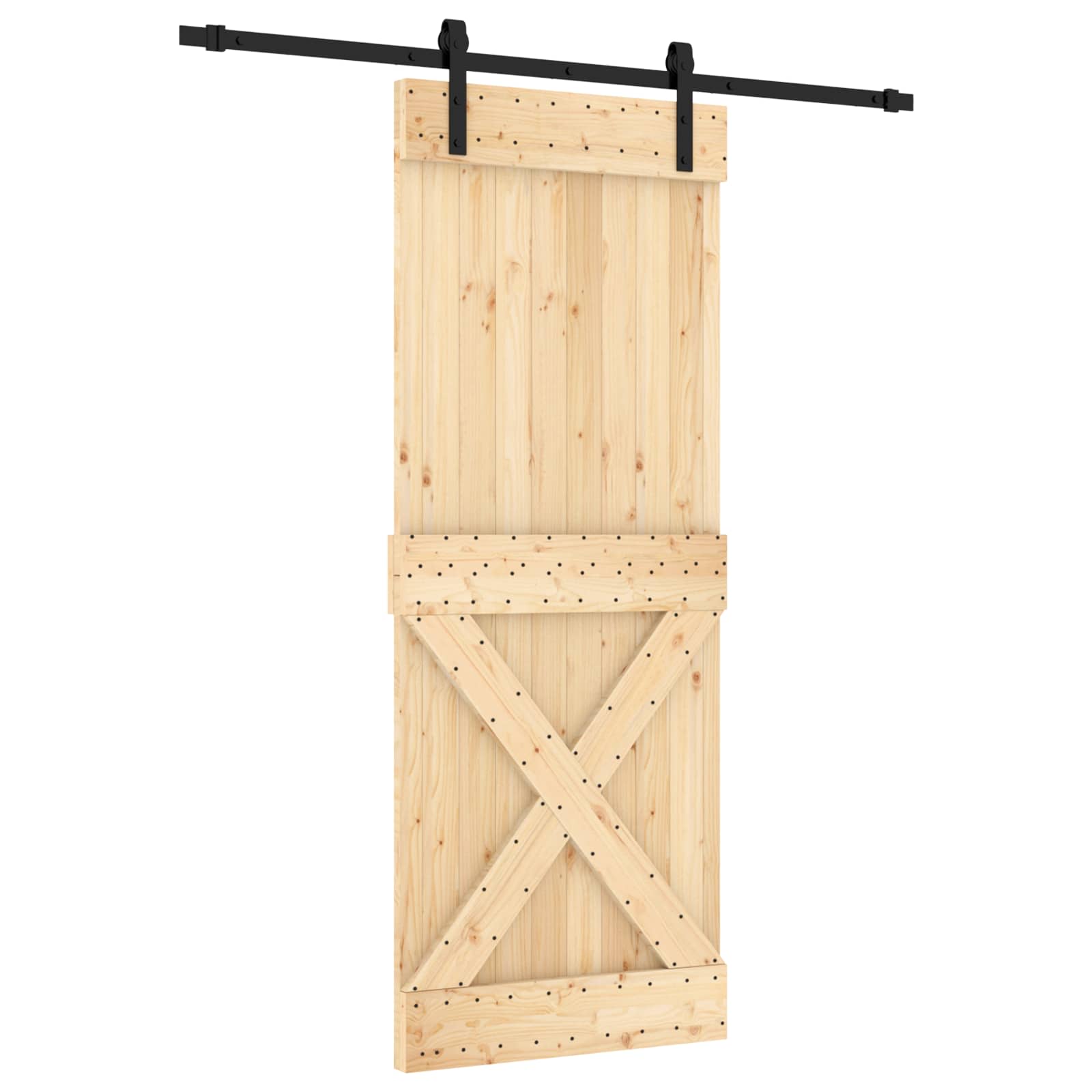 Slankios durys Natūrali ir juoda 80 x 210 cm