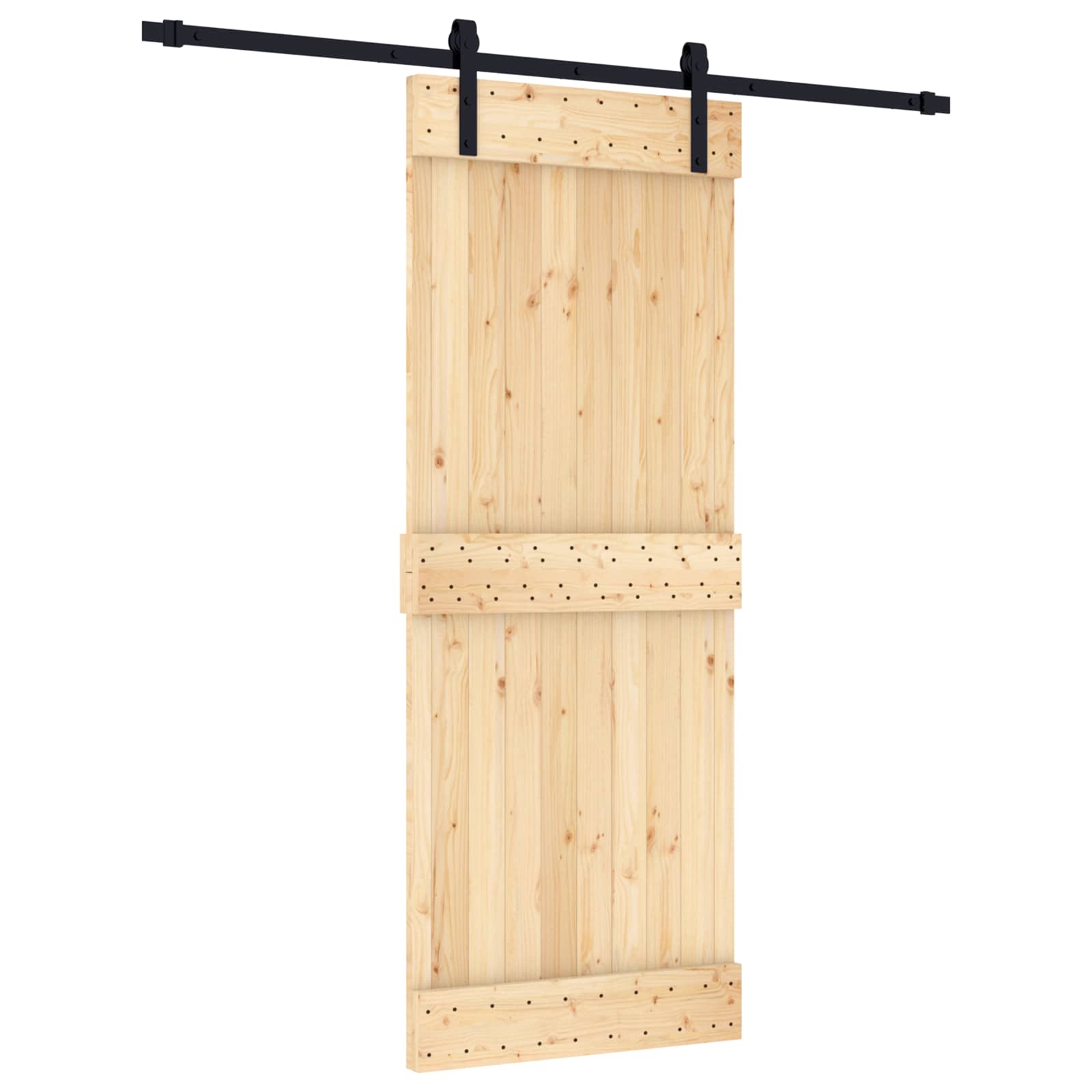 Slankios durys Natūrali ir juoda 80 x 210 cm