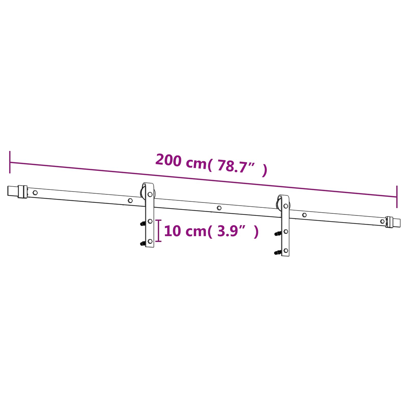 Slankios durys Natūrali ir juoda 95 x 210 cm