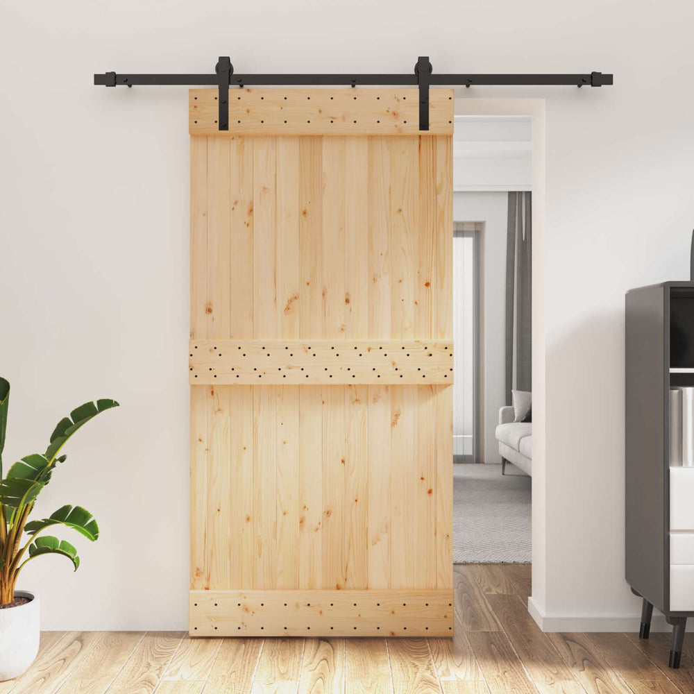 Slankios durys Natūrali ir juoda 100 x 210 cm