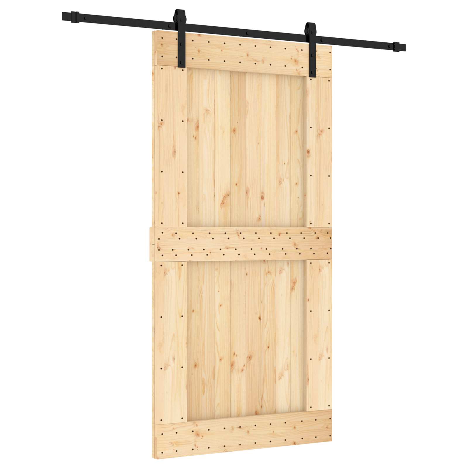 Slankios durys Natūrali ir juoda 100 x 210 cm