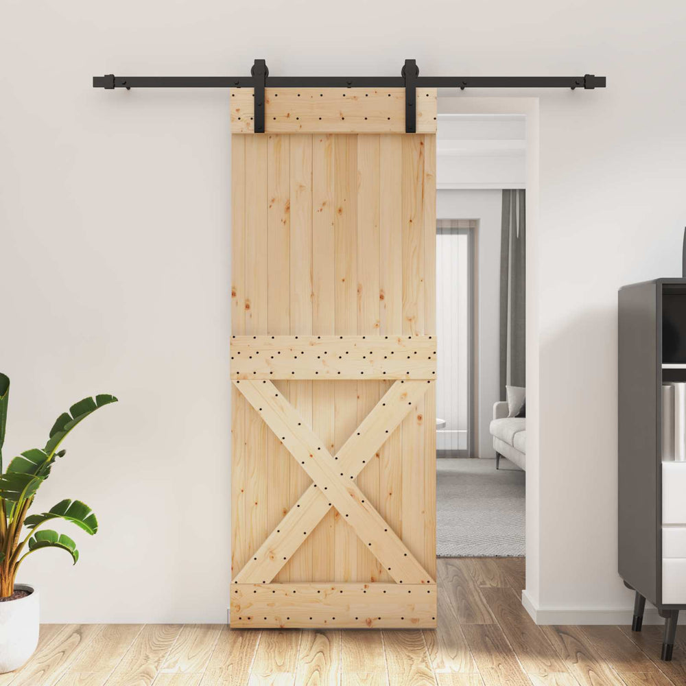 Slankios durys Natūrali ir juoda 80 x 210 cm