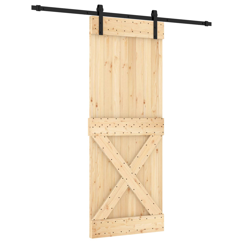 Slankios durys Natūrali ir juoda 80 x 210 cm