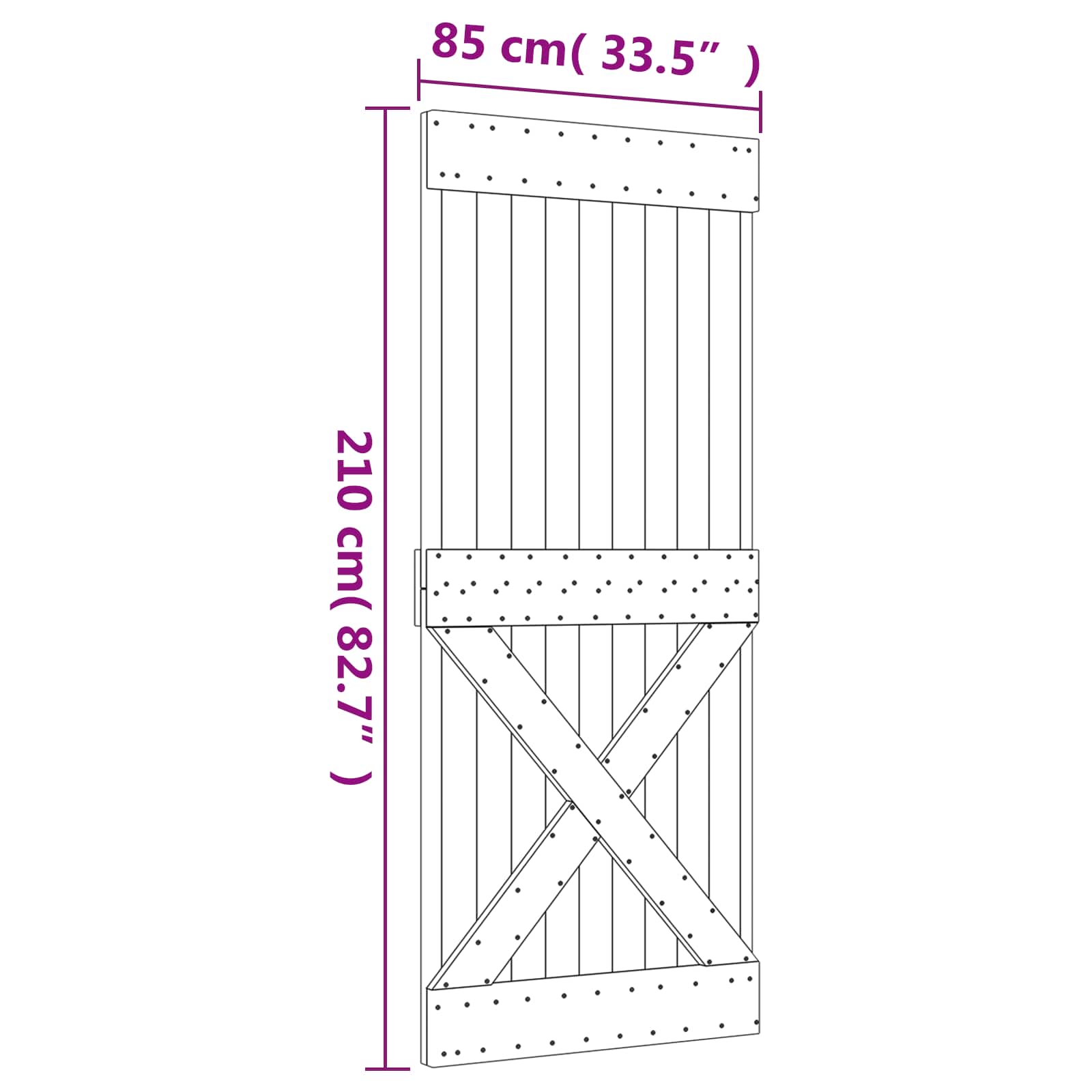 Slankios durys Natūrali ir juoda 85 x 210 cm