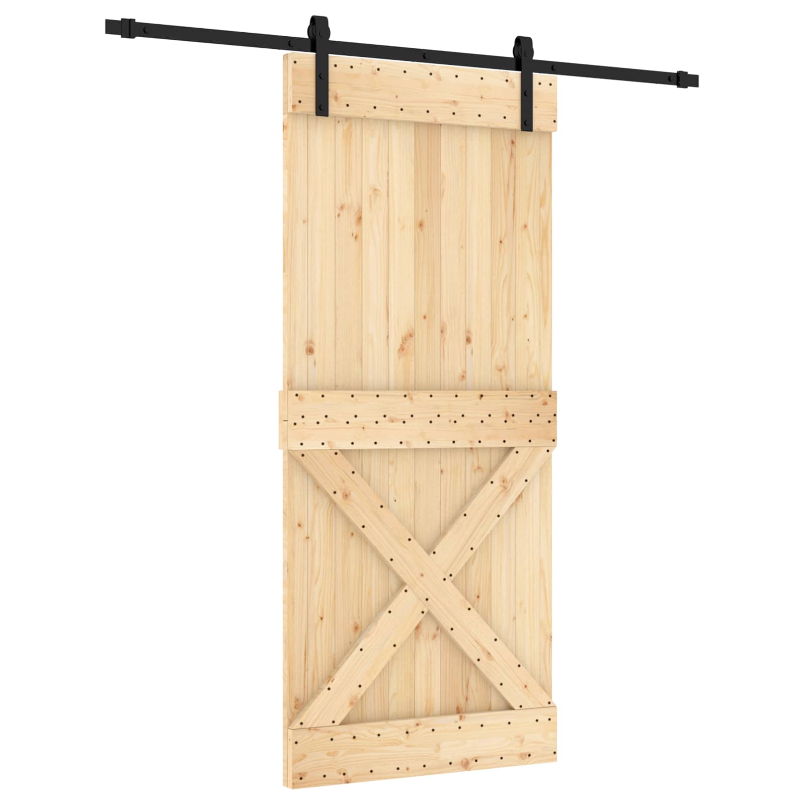 Slankios durys Natūrali ir juoda 90 x 210 cm