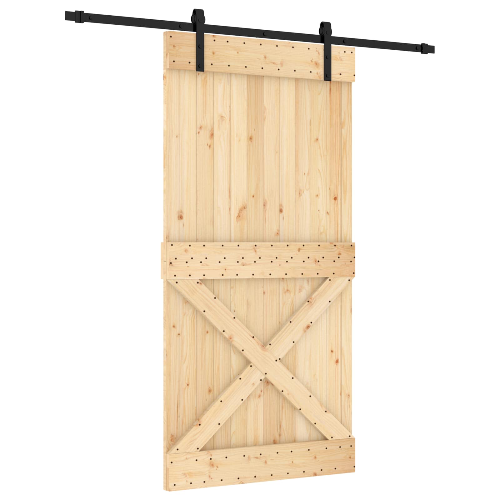 Slankios durys Natūrali ir juoda 100 x 210 cm