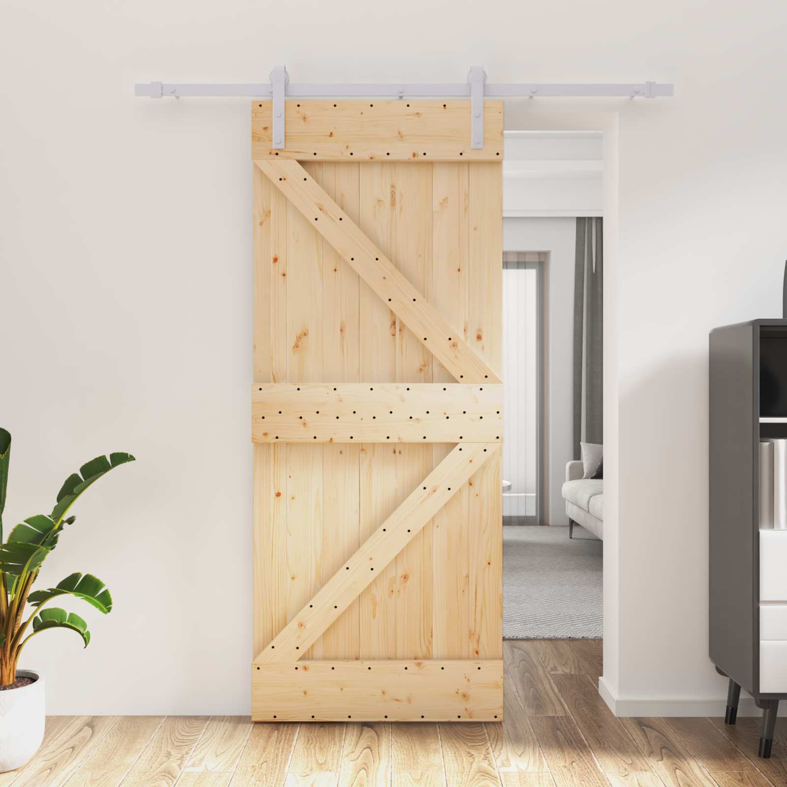 Slankios durys Natūrali ir Balta 85 x 210 cm