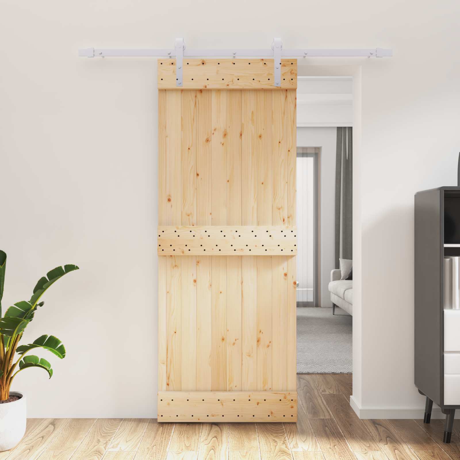 Slankios durys Natūrali ir Balta 80 x 210 cm