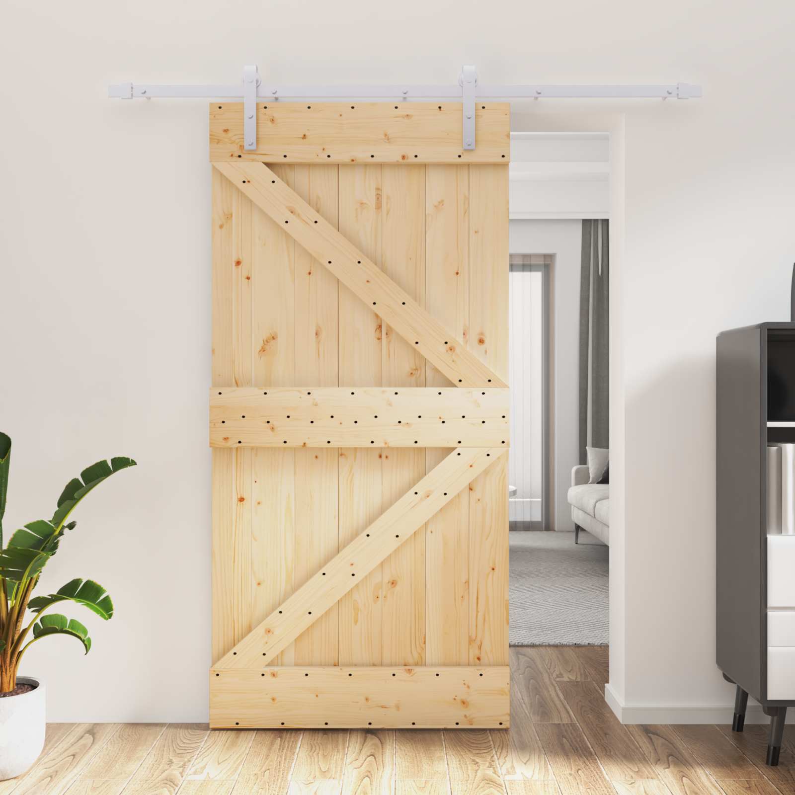 Slankios durys 100 x 210 cm Pušies medienos masyvas